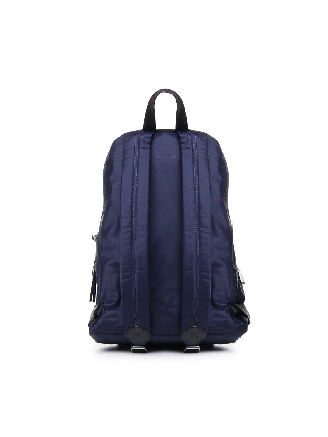 Shop Marc Jacobs The Biker Logo-patch Zipped Large Backpack In Navy