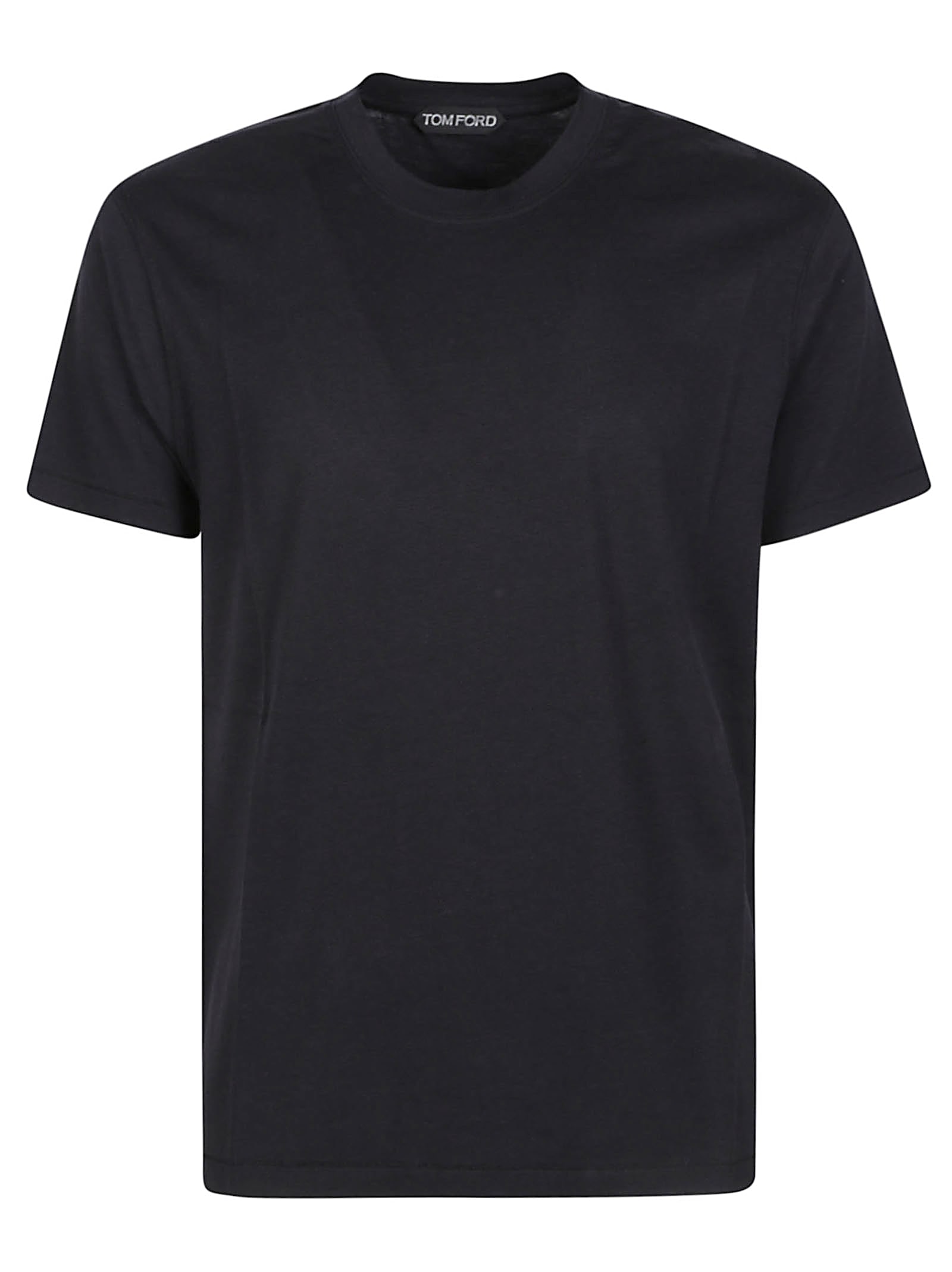 Tom Ford Round Collar Logo T-shirt In Black