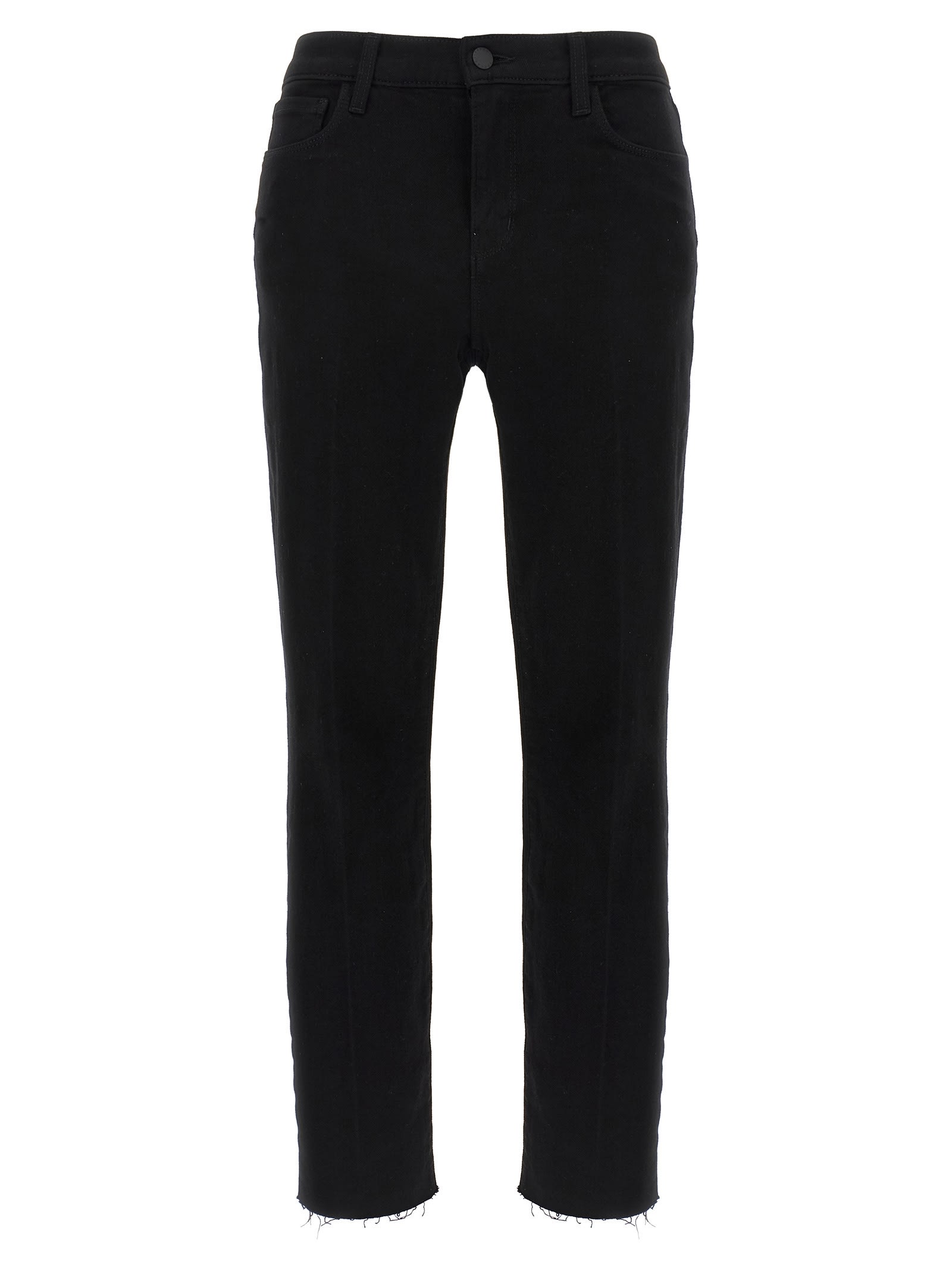 L Agence Sada Frayed Cropped High-rise Slim-leg Jeans