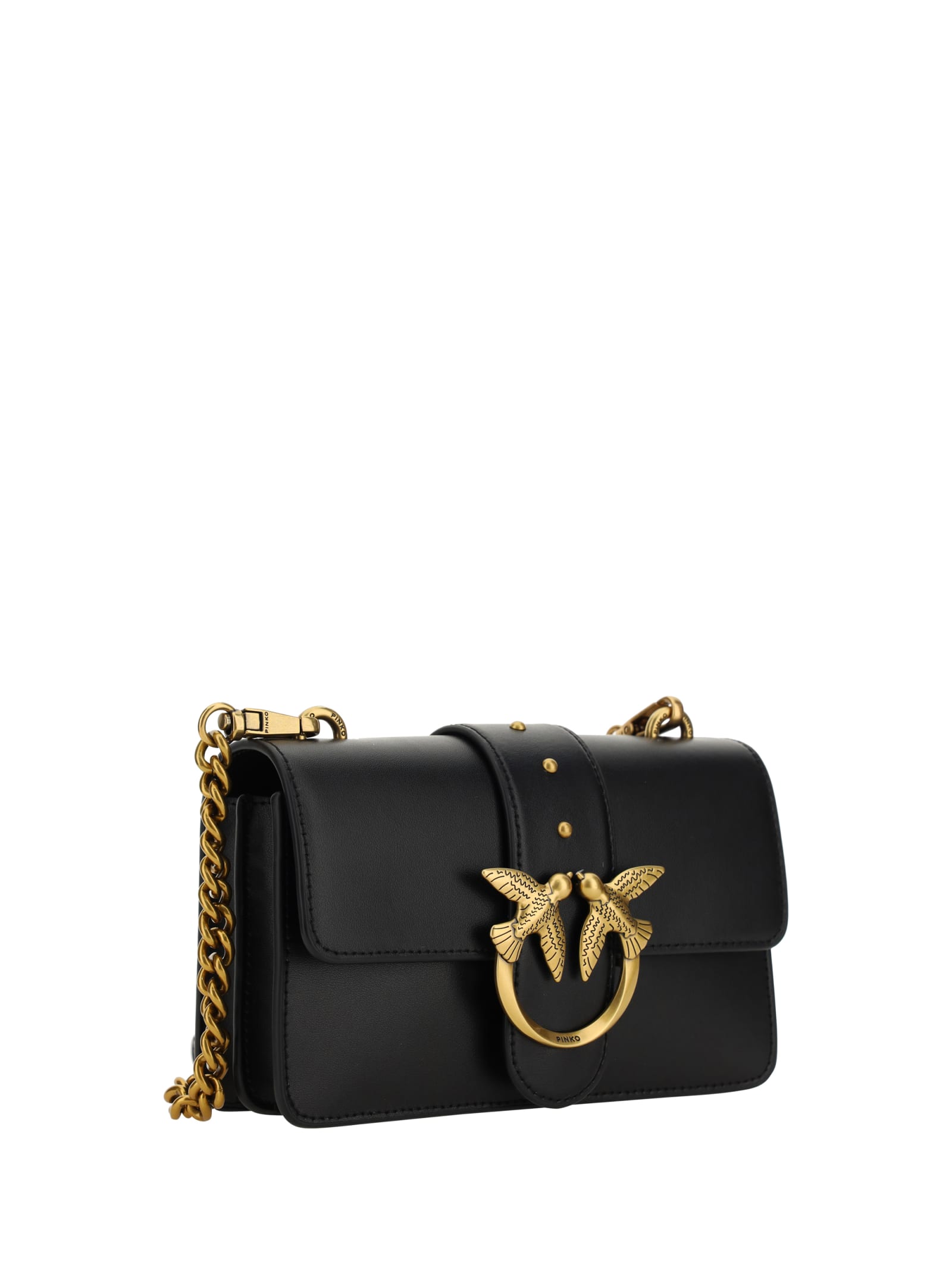 Shop Pinko Love One Mini Shoulder Bag In Black