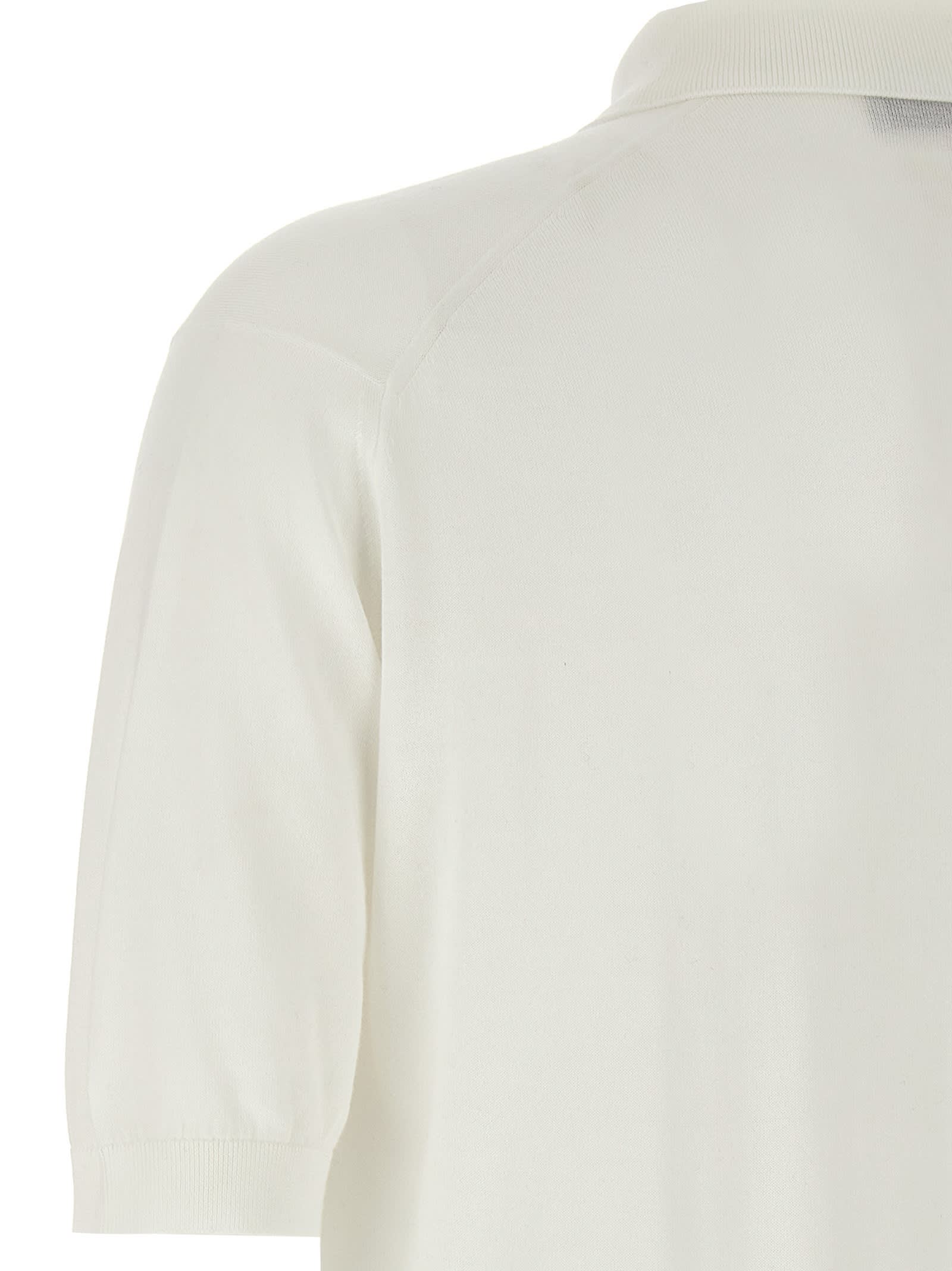 John Smedley 'isis' Short Sleeves Polo Shirt In White
