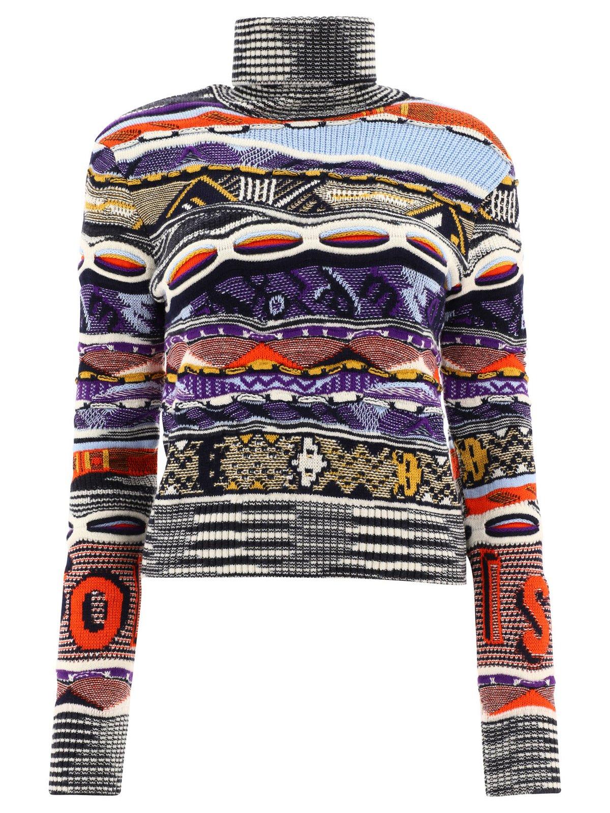 Missoni Roll-neck Layered Knitted Jumper
