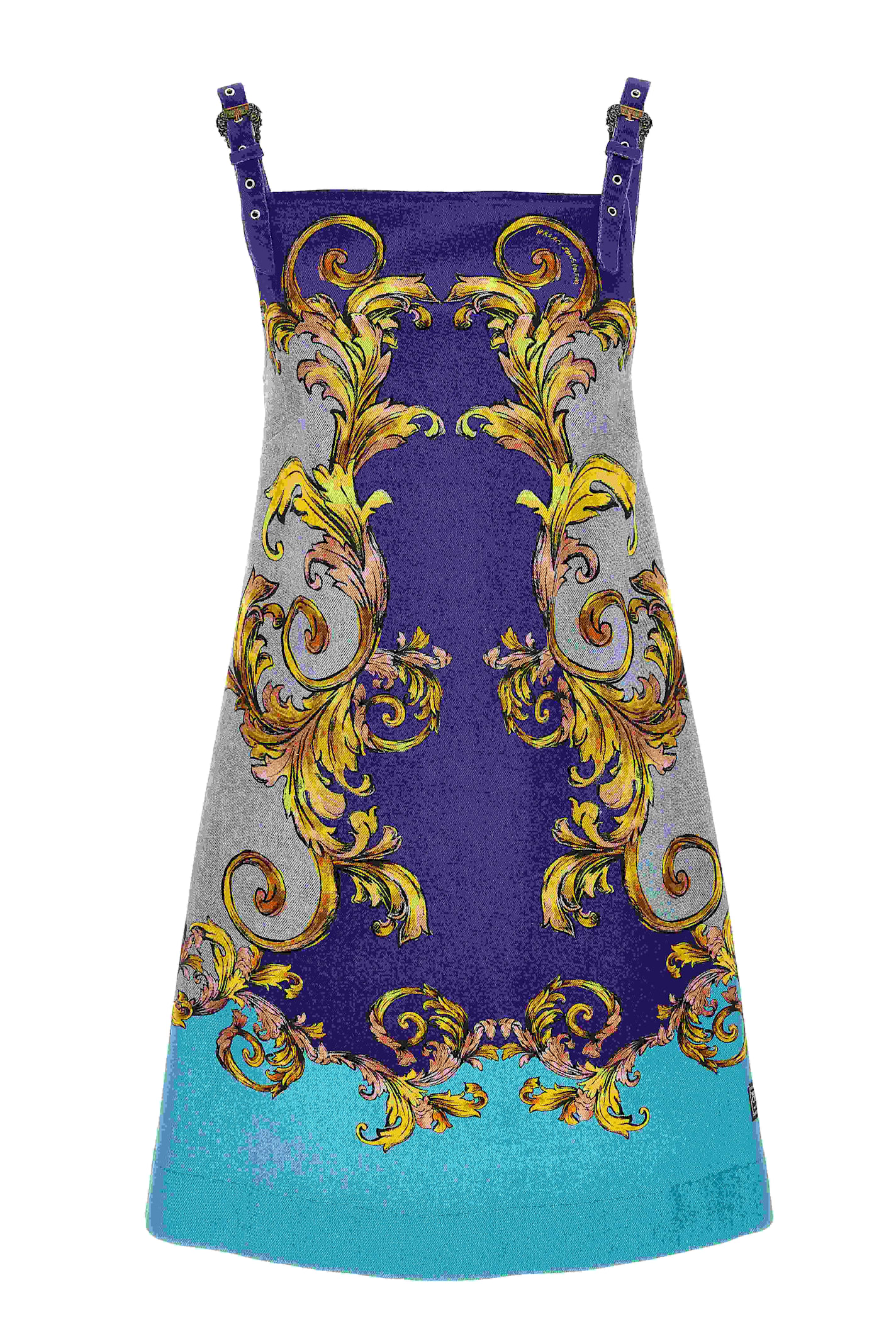 Versace Jeans Couture Baroque Print Dress In Purple