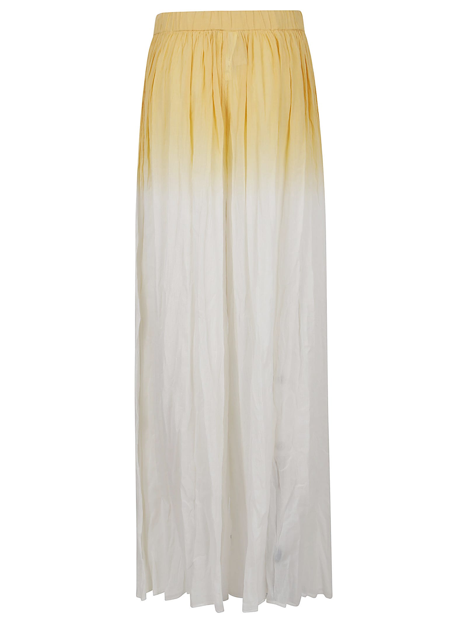 Pinko Strengthened Maxi Length Palazzo Trousers In R Bianco Banana