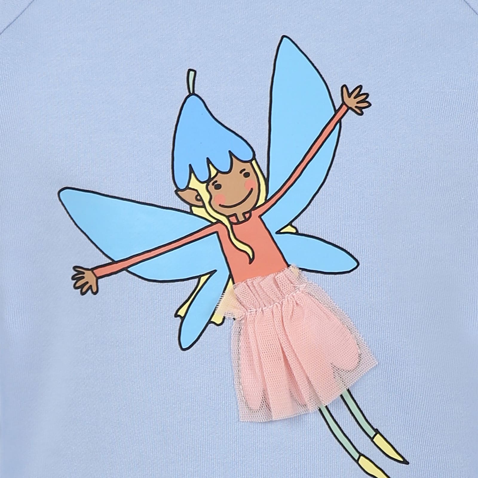 Stella Mccartney Light Blue Sweatshirt For Girl With Fairy In Light Blue