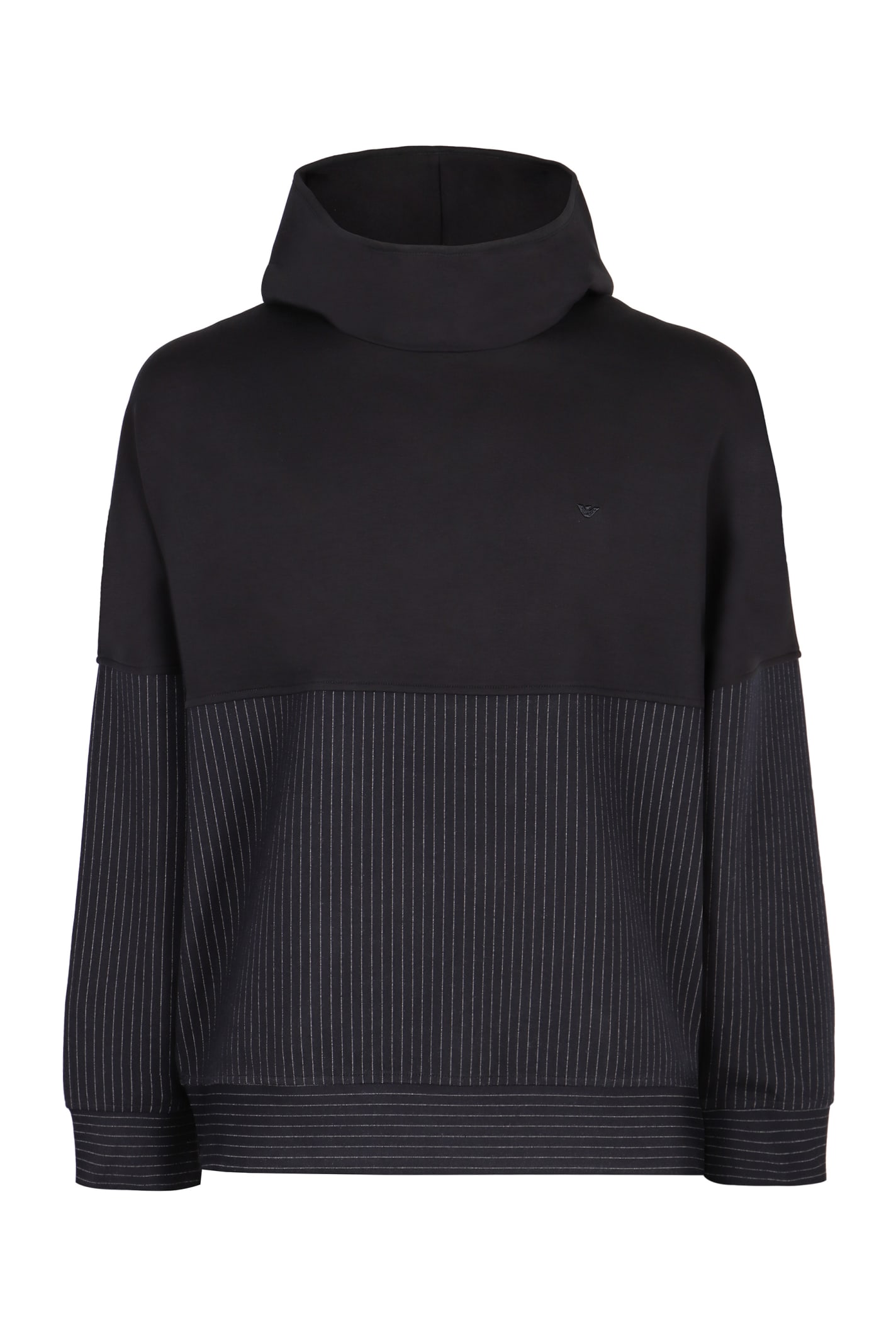 Shop Emporio Armani Hooded Sweatshirt In Blue