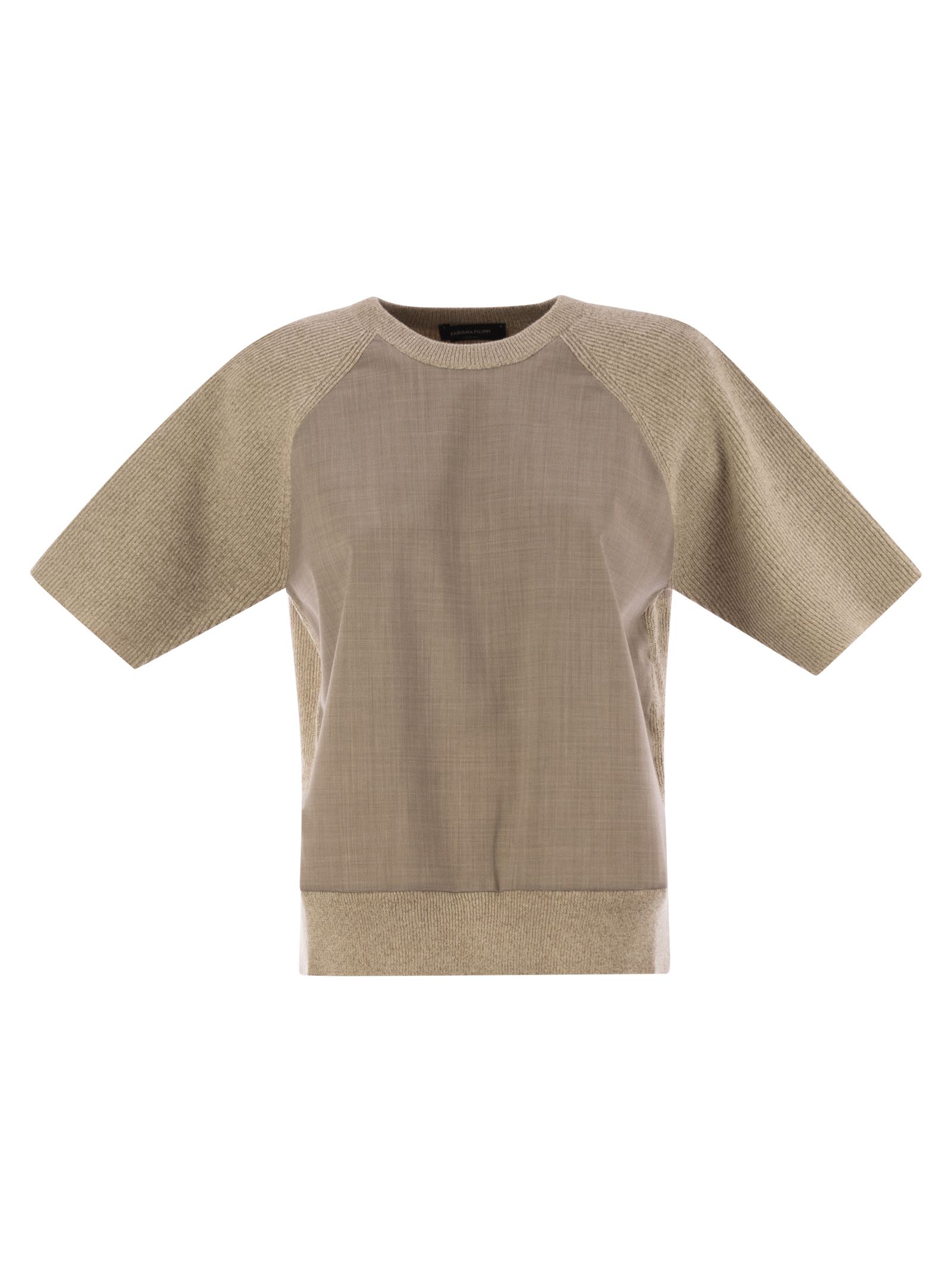 Platinum And Lurex Short-sleeved Jersey