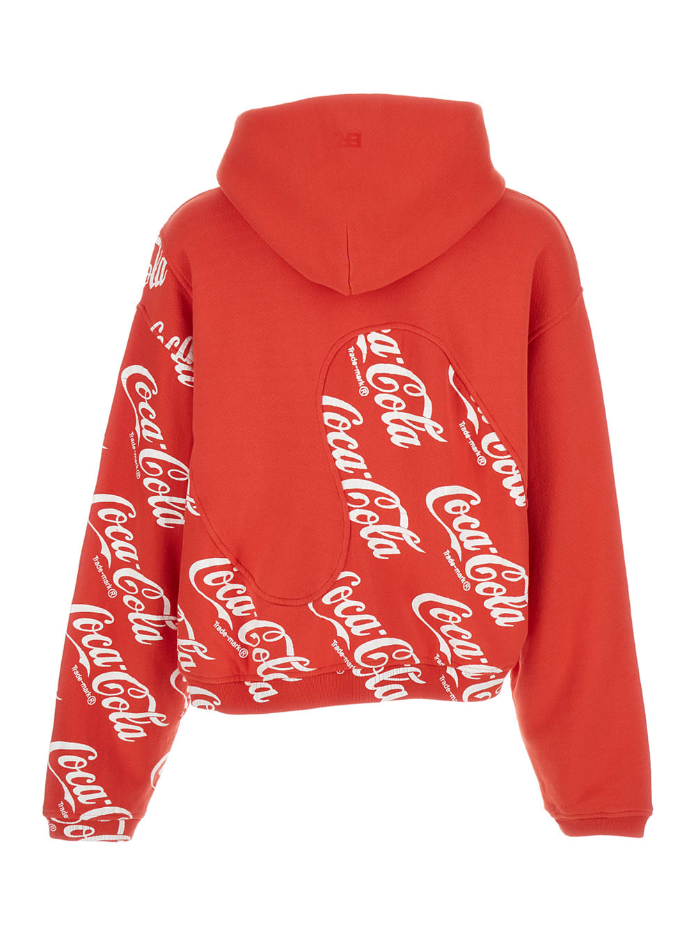 Shop Erl Men Coca Cola Swirl Hoodie Knit In Rosso