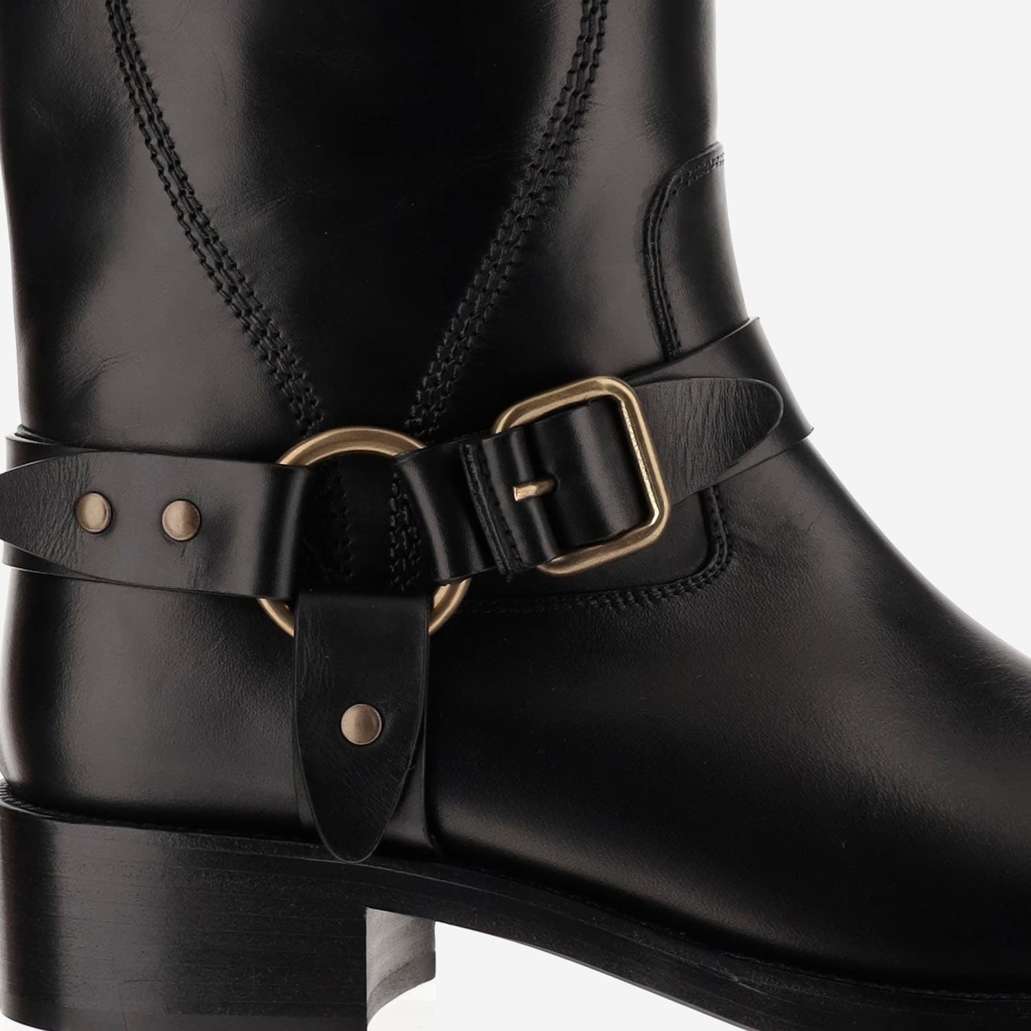 Shop Sartore Leather Boot In Siena Light Nero