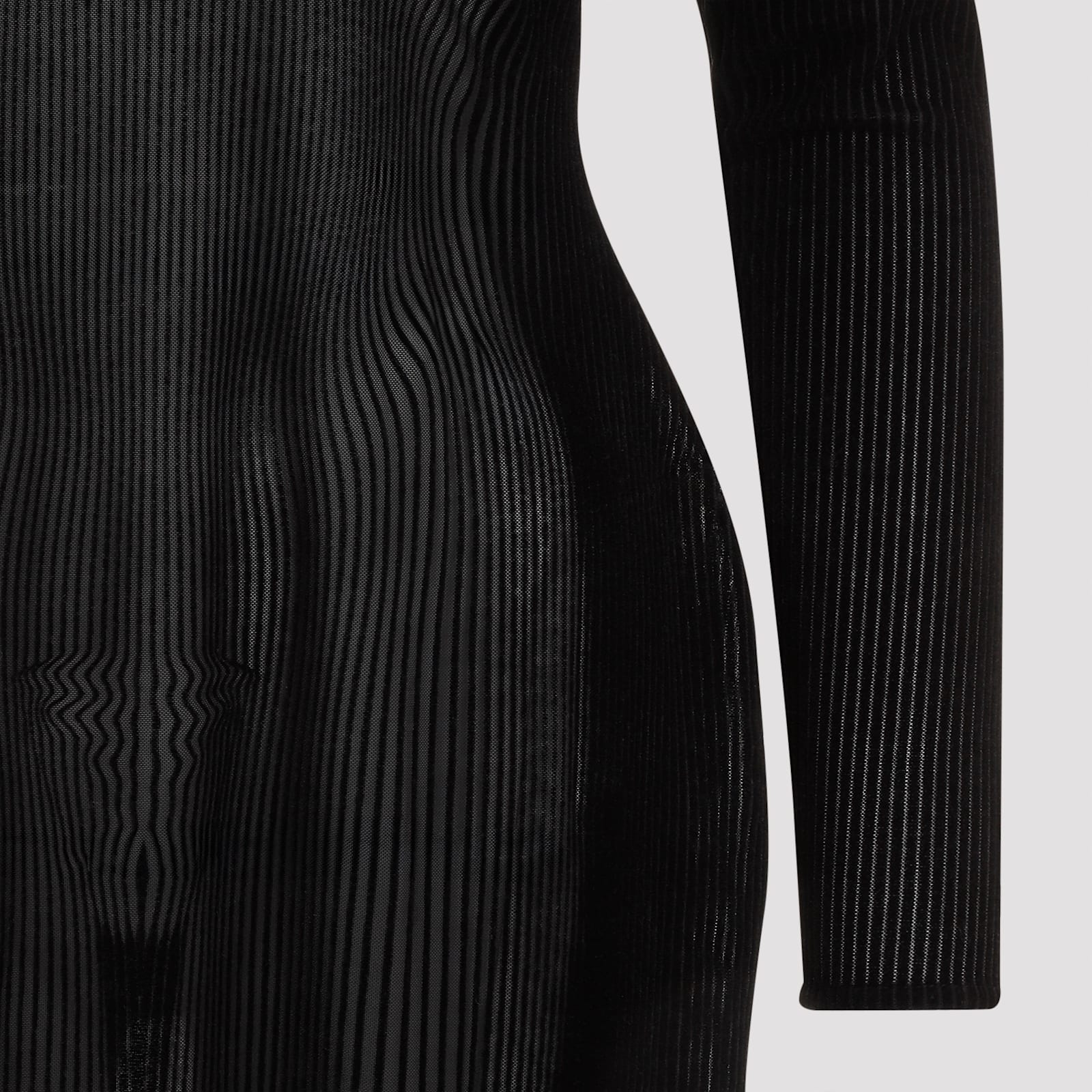 Shop Jean Paul Gaultier Morphing Pinstripes Long Dress In Black Black