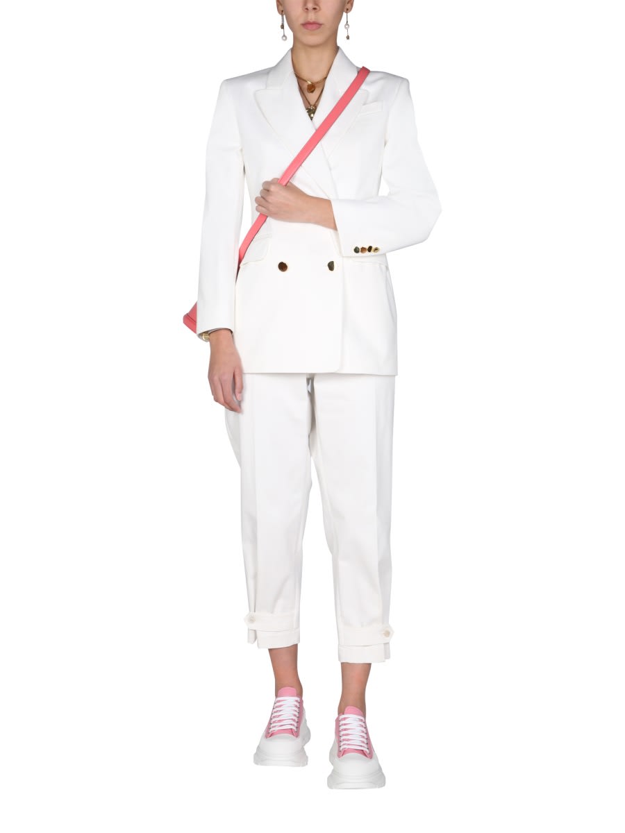 Shop Alexander Mcqueen Double-breasted Jacket In White