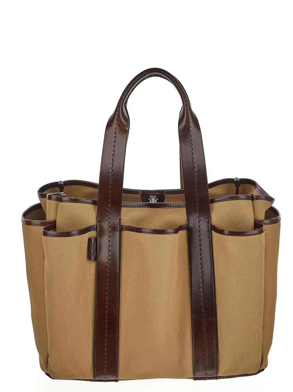 Shop Max Mara Gardiniera Tote Bag In Brown