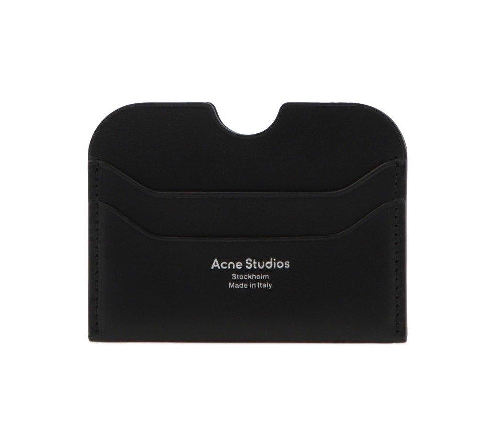 Acne Studios Logo Printed Cut-out Detailed Cardholder In Black