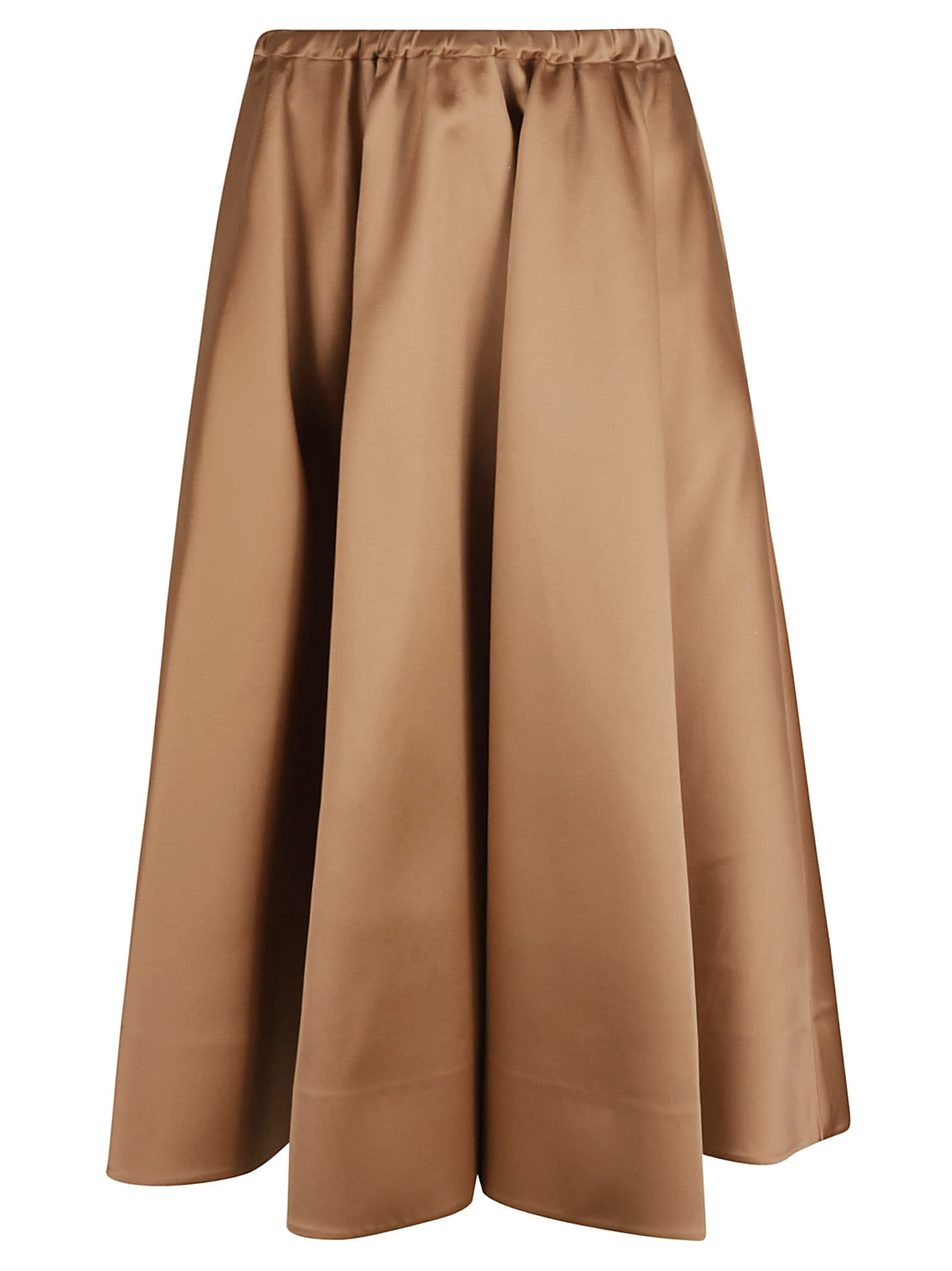 Shop Valentino Ribbed Waist Skirt In Sand