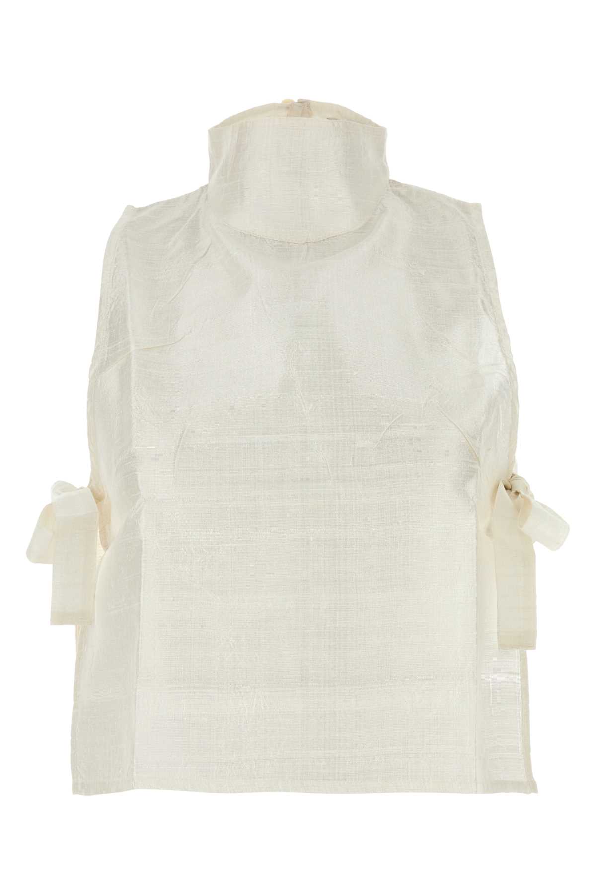 White Silk June Top