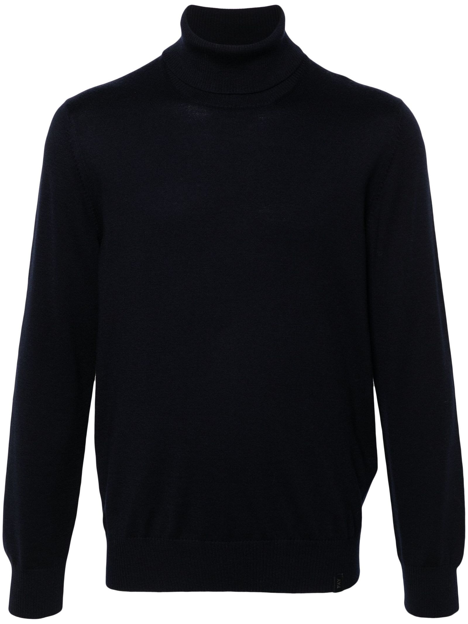 Shop Fay Navy Blue Virgin Wool Jumper