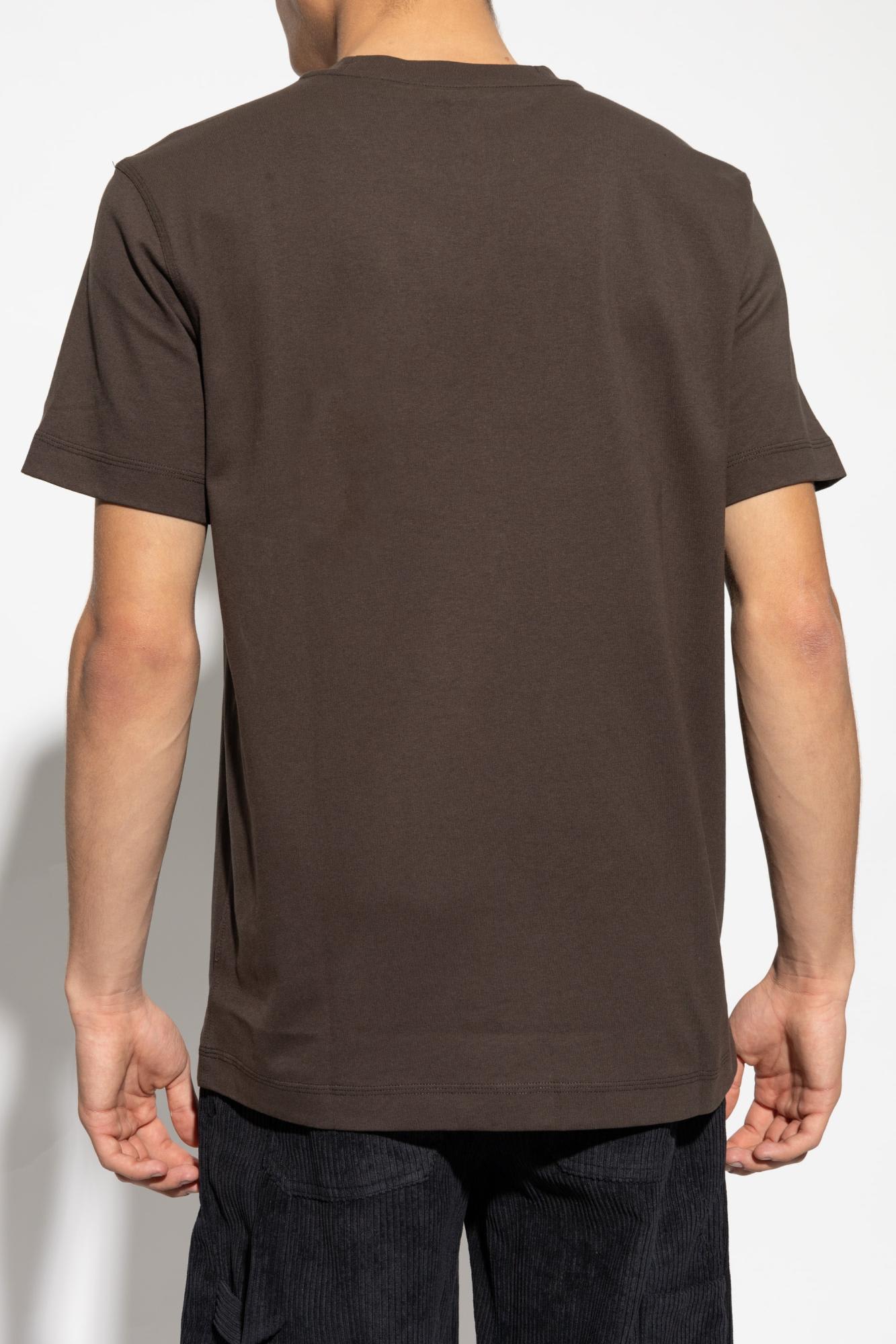 Shop Burberry T-shirt With Logo In Shadow