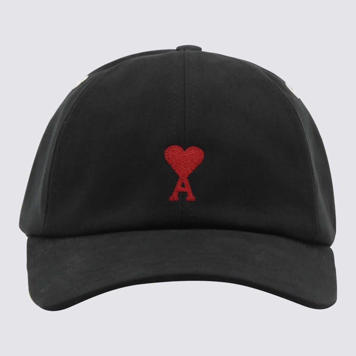 Black And Red Cotton Ami De Coeur Baseball Cap