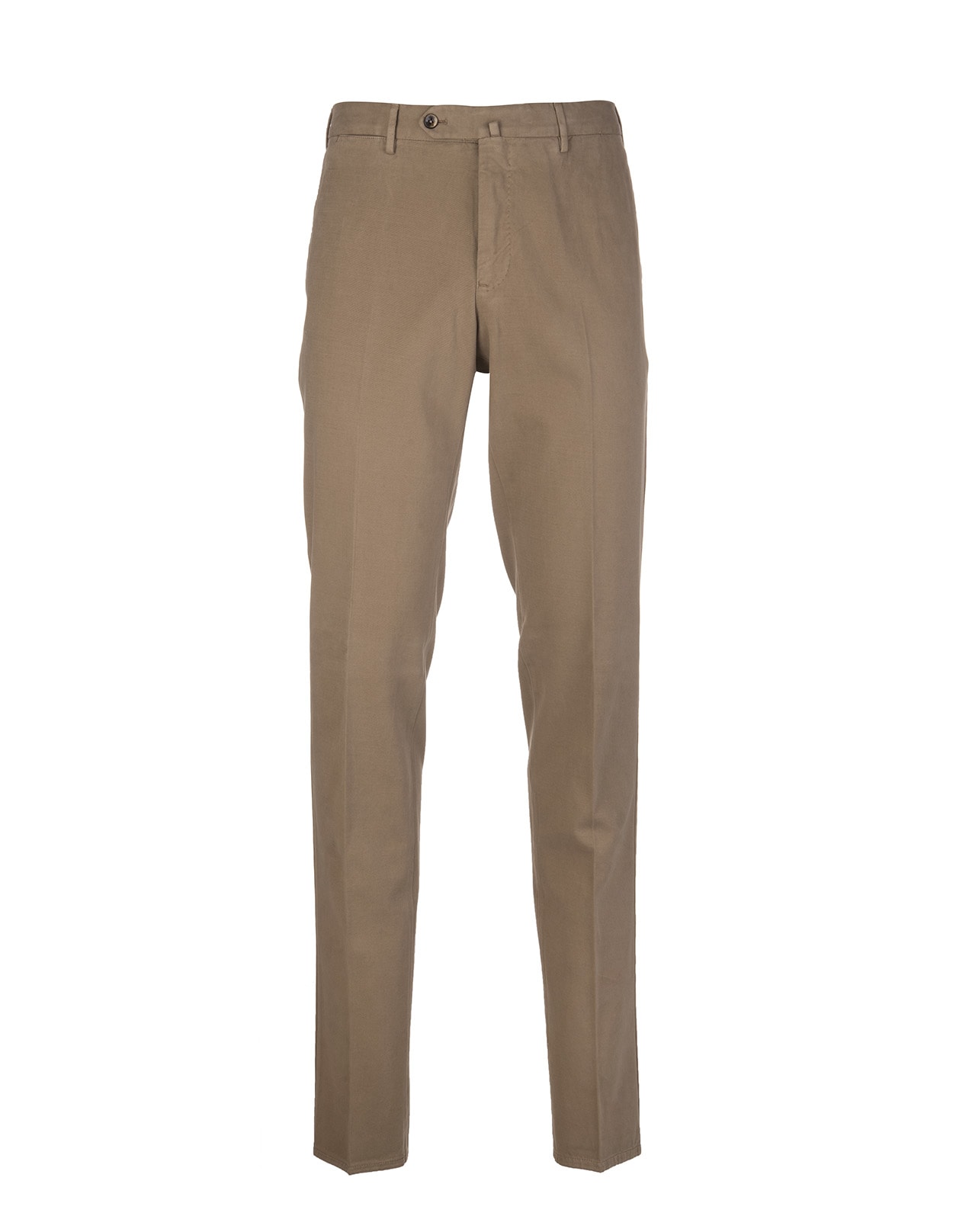 PT01 Man Camel Slim Fit Trousers In Cotton And Cashmere