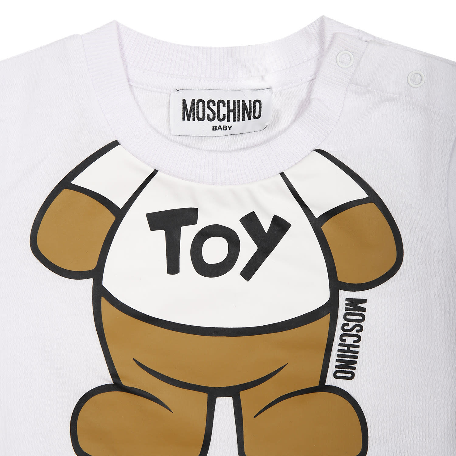 Shop Moschino White T-shirt For Babies With Teddy Bear