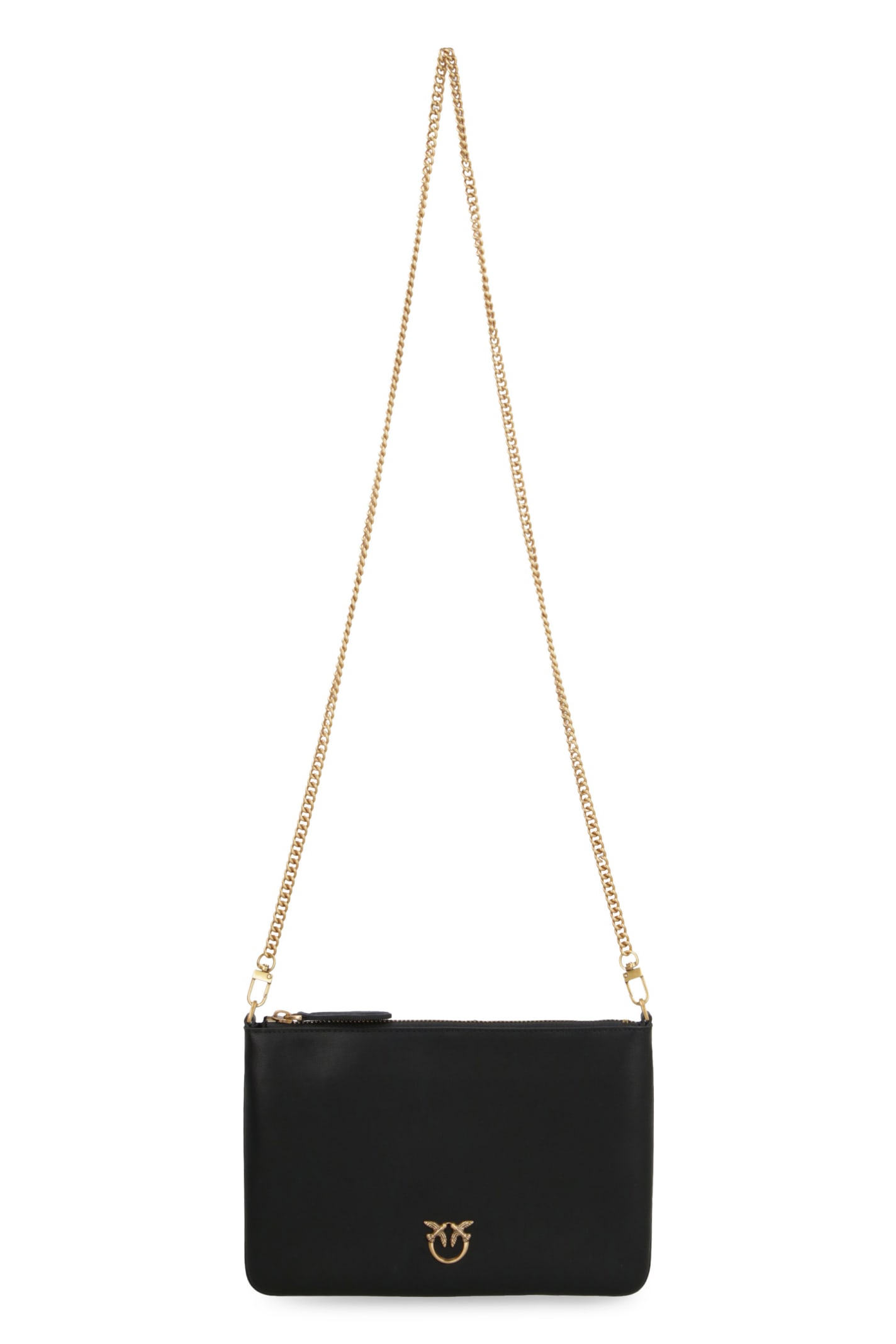 Shop Pinko Leather Crossbody Bag In Black