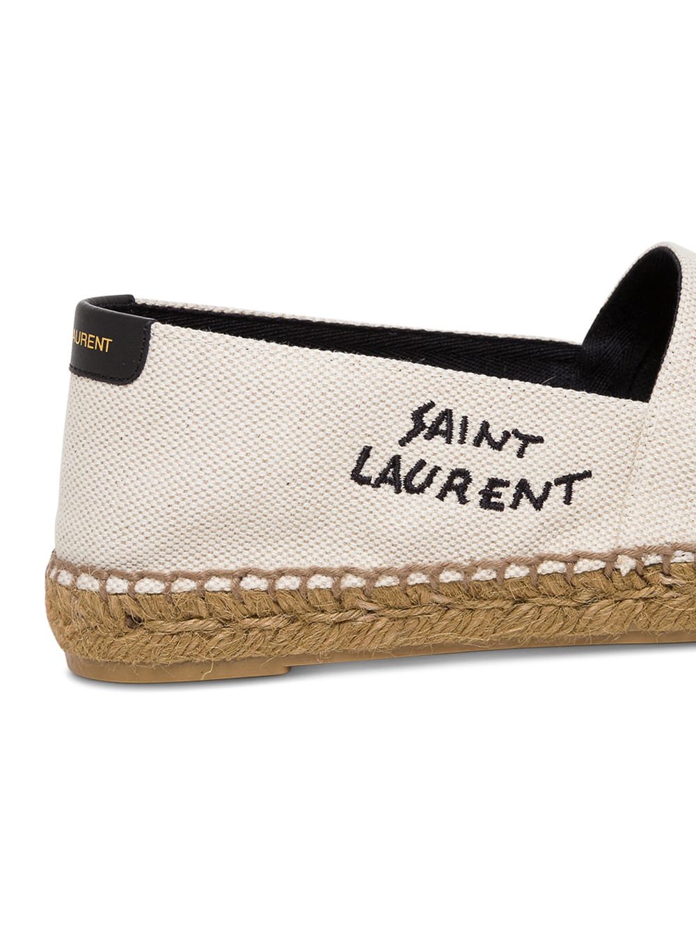 Shop Saint Laurent Espadrilles In White Canvas With Logo In Beige