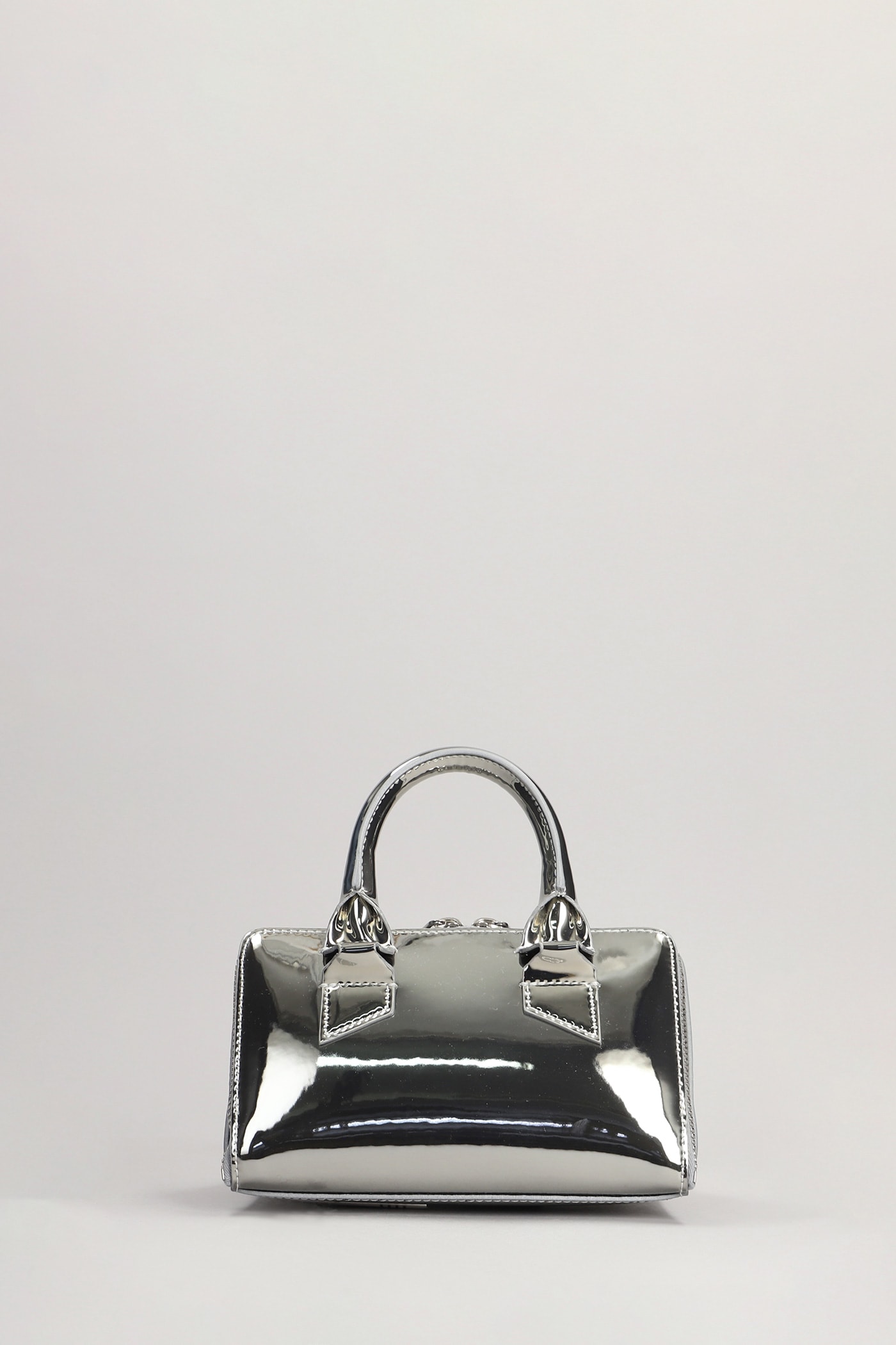 Shop Attico Friday Shoulder Bag In Silver Polyuretan