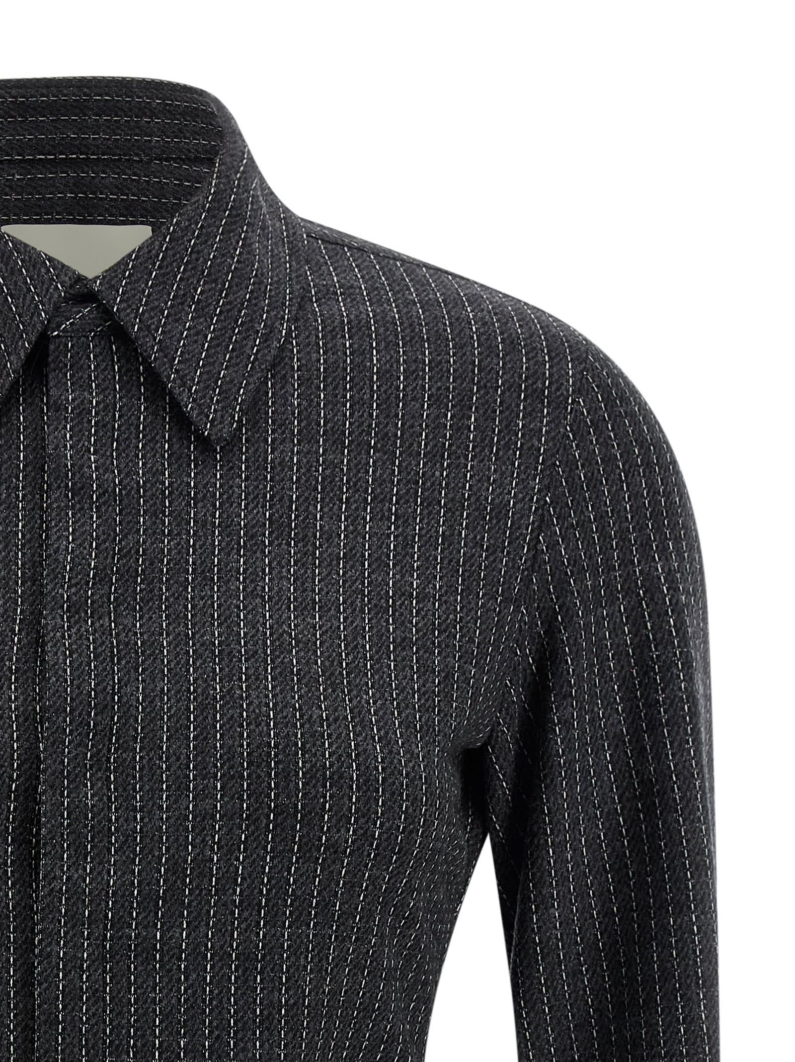 Isabel Marant Tailored Pinstripe Long Sleeve Shirt In Gray