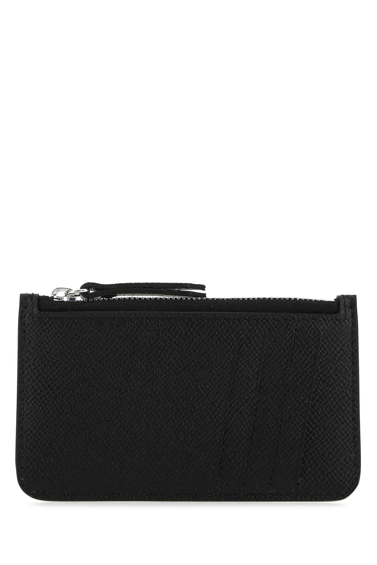 Shop Maison Margiela Black Leather Card Holder In T8013