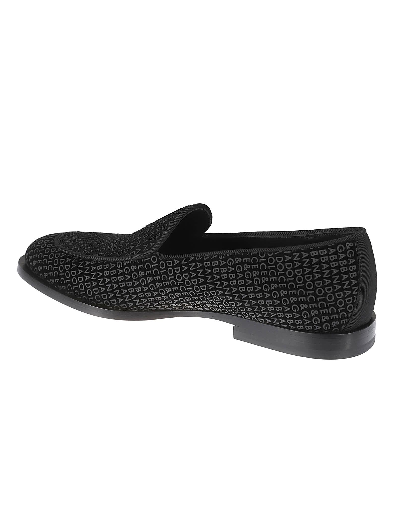 Shop Dolce & Gabbana Logo Monogram Loafers In Black