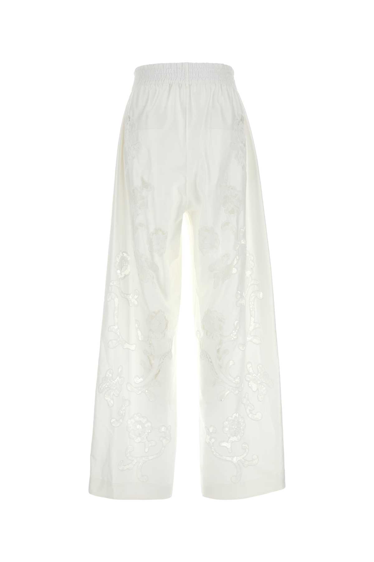Magda Butrym Pantalone Dalla Gamba Ampia In Popeline Bianco Donna In White