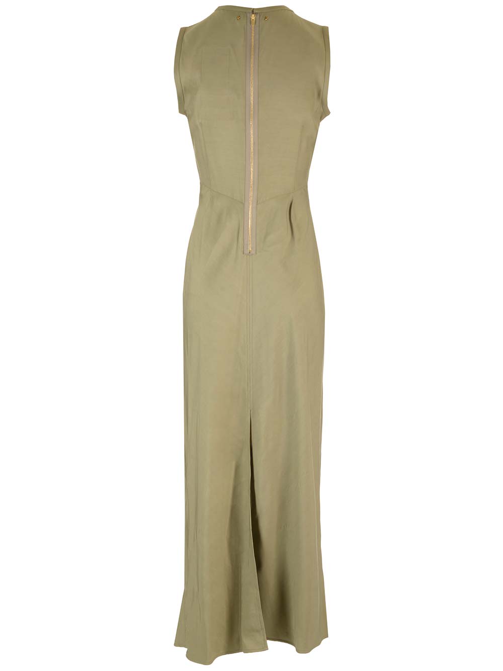 Shop Golden Goose Silk Twill Dress In Green