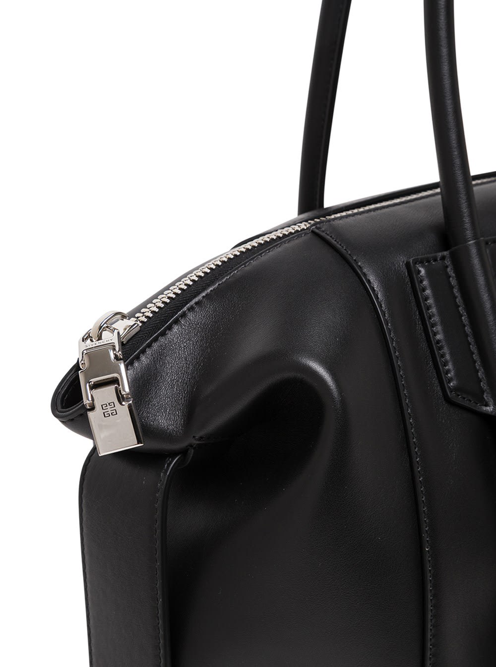 Givenchy Antigona Soft Lock Handbag In Black Leather