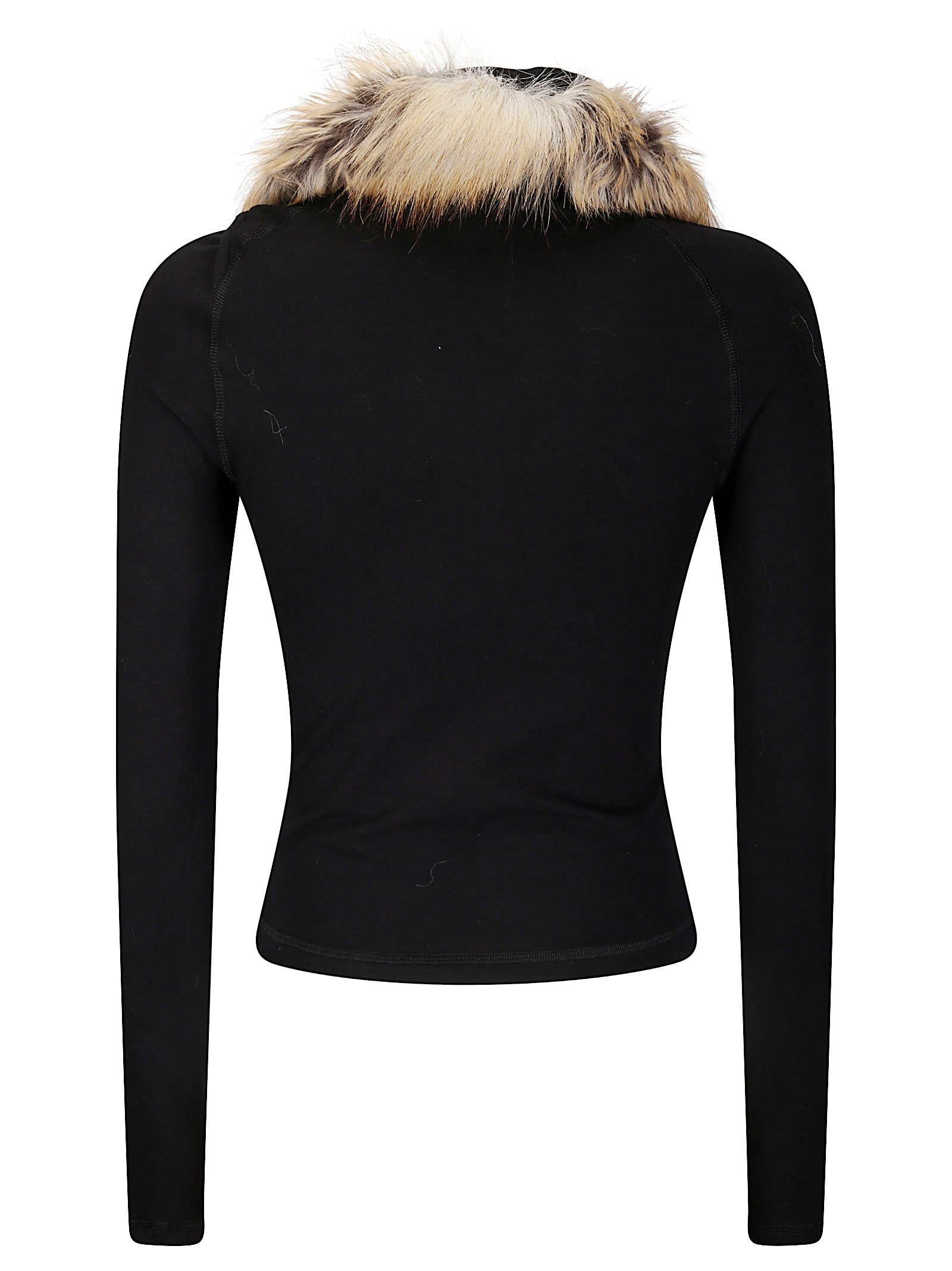 Ottolinger Furry Fitted Polo Longsleeve In Black