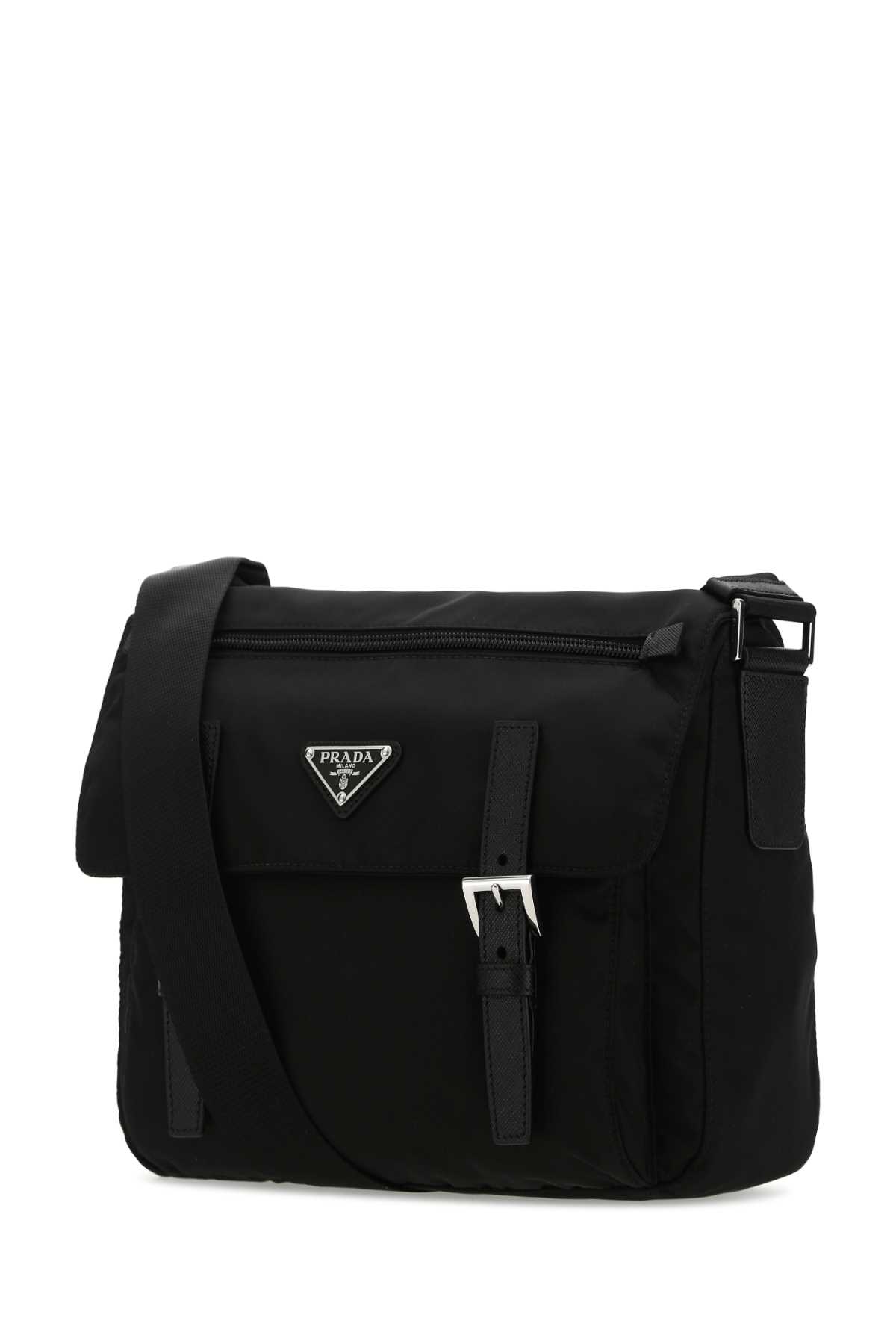 Shop Prada Black Re-nylon Crossbody Bag In F0002