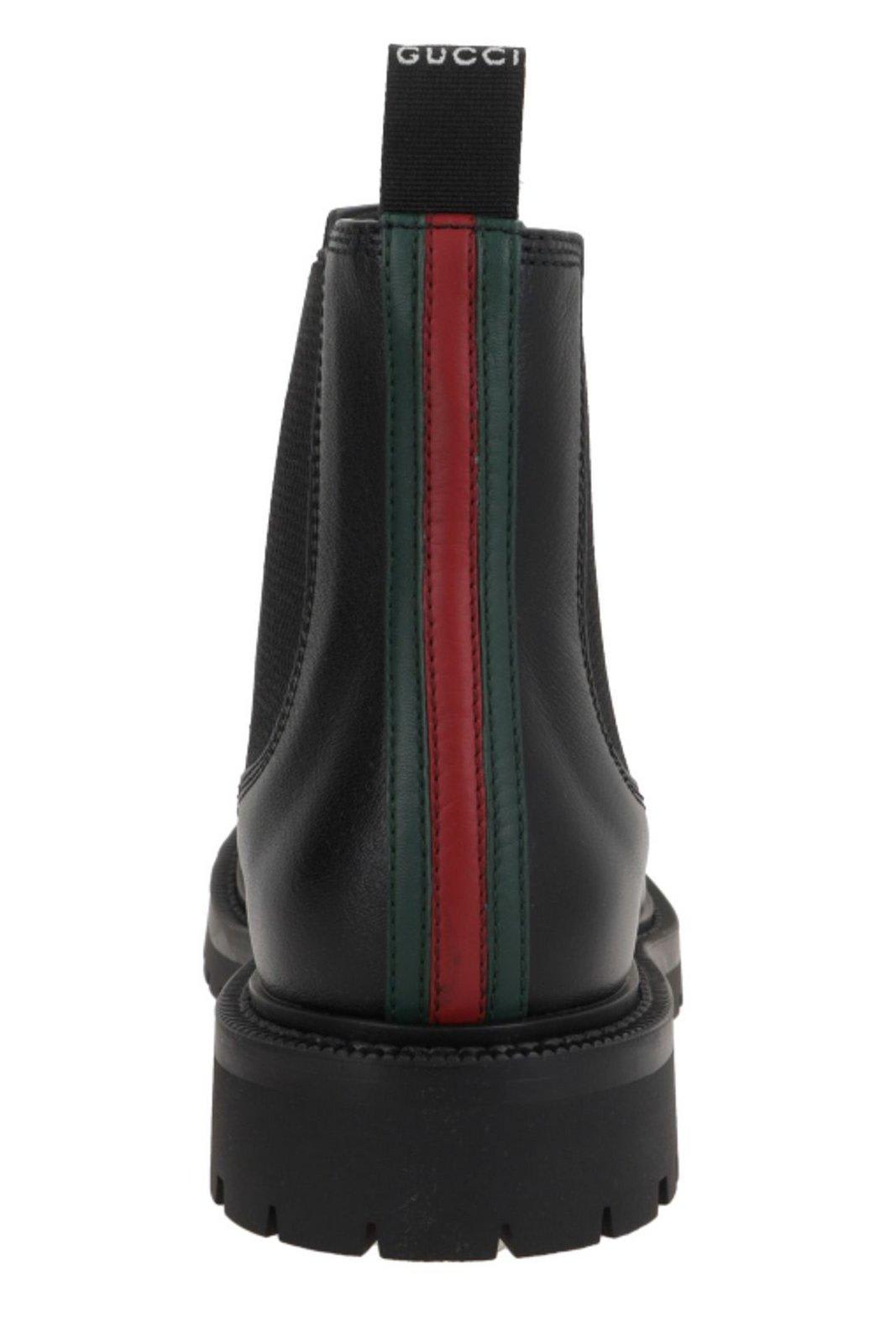 Shop Gucci Web Detailed Boots