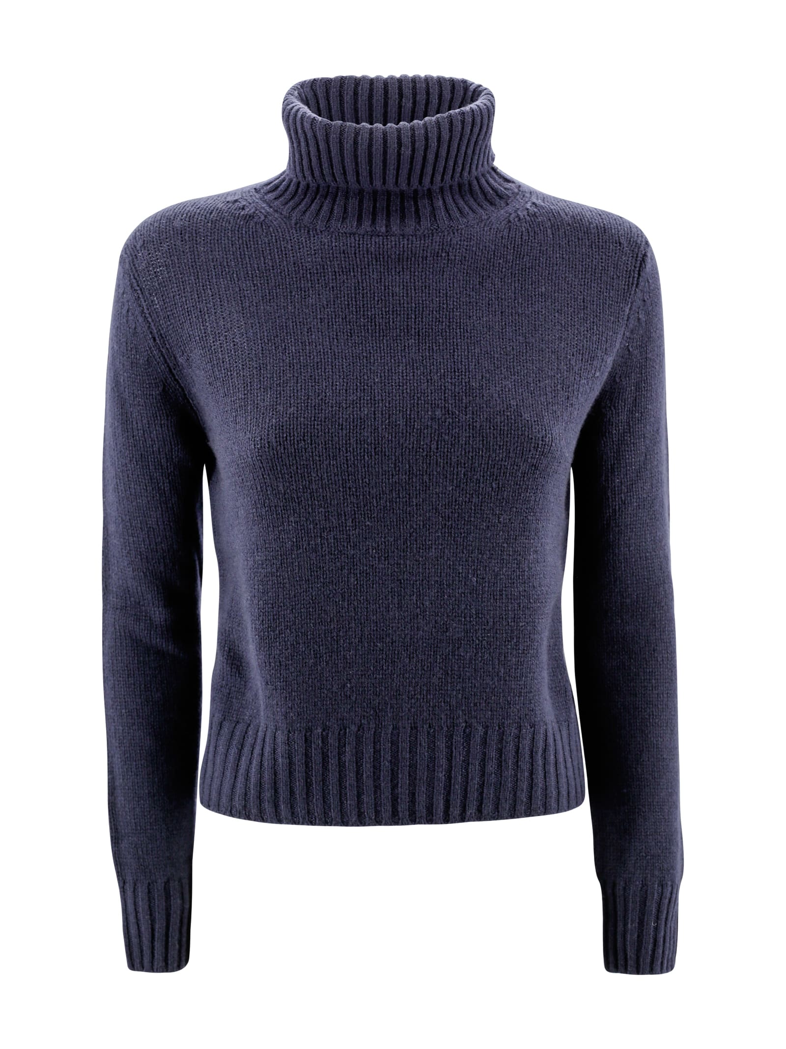 Shop Be You Sweatshirt With Ribbed Turtleneck In Blue