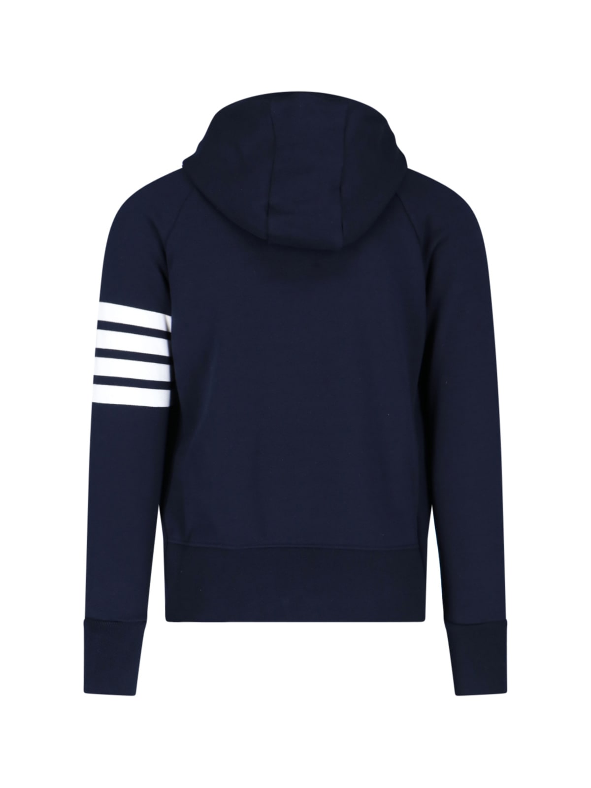 Shop Thom Browne Zipped Hoodie 4-bar In Blue