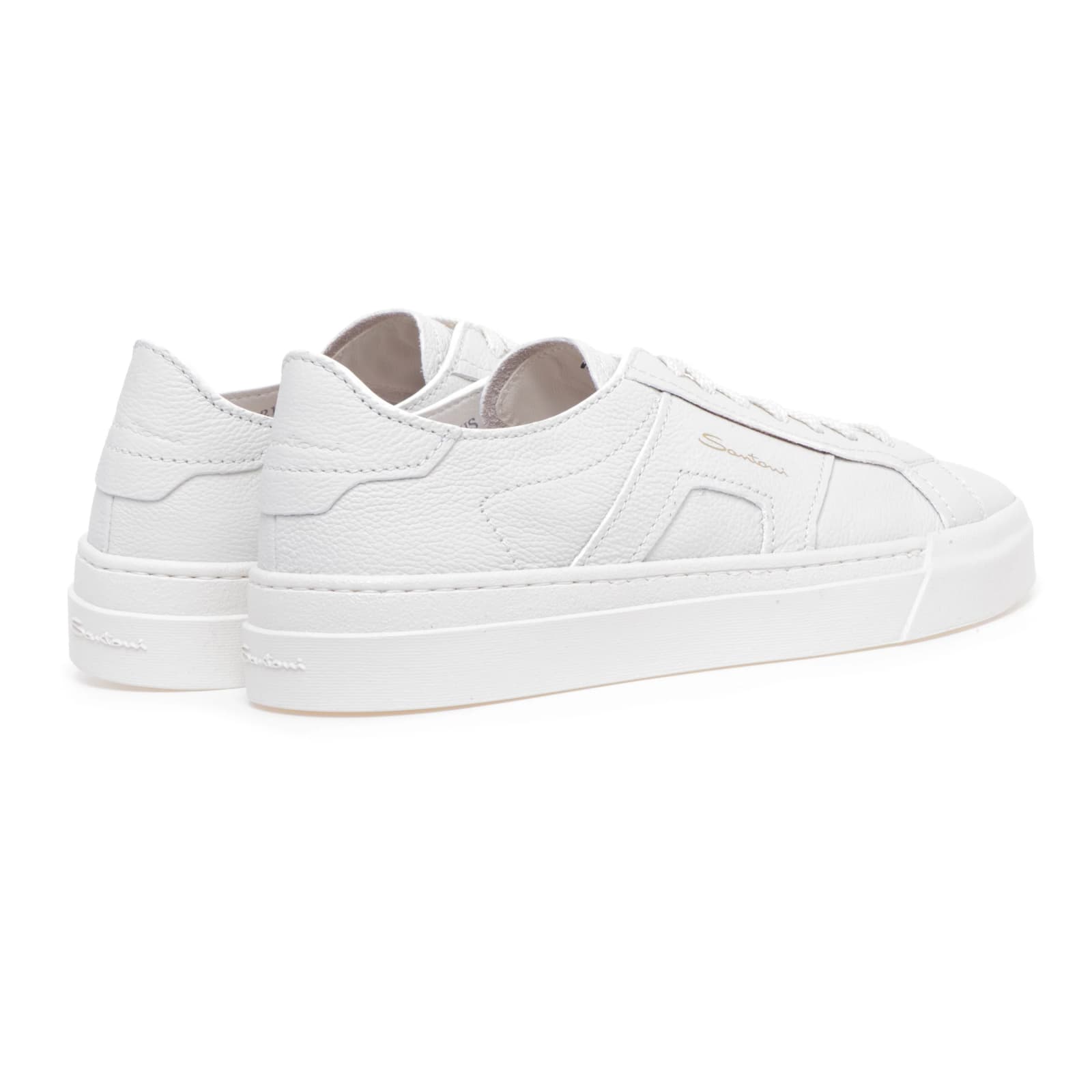 Shop Santoni Dbs Sneakers In White Leather