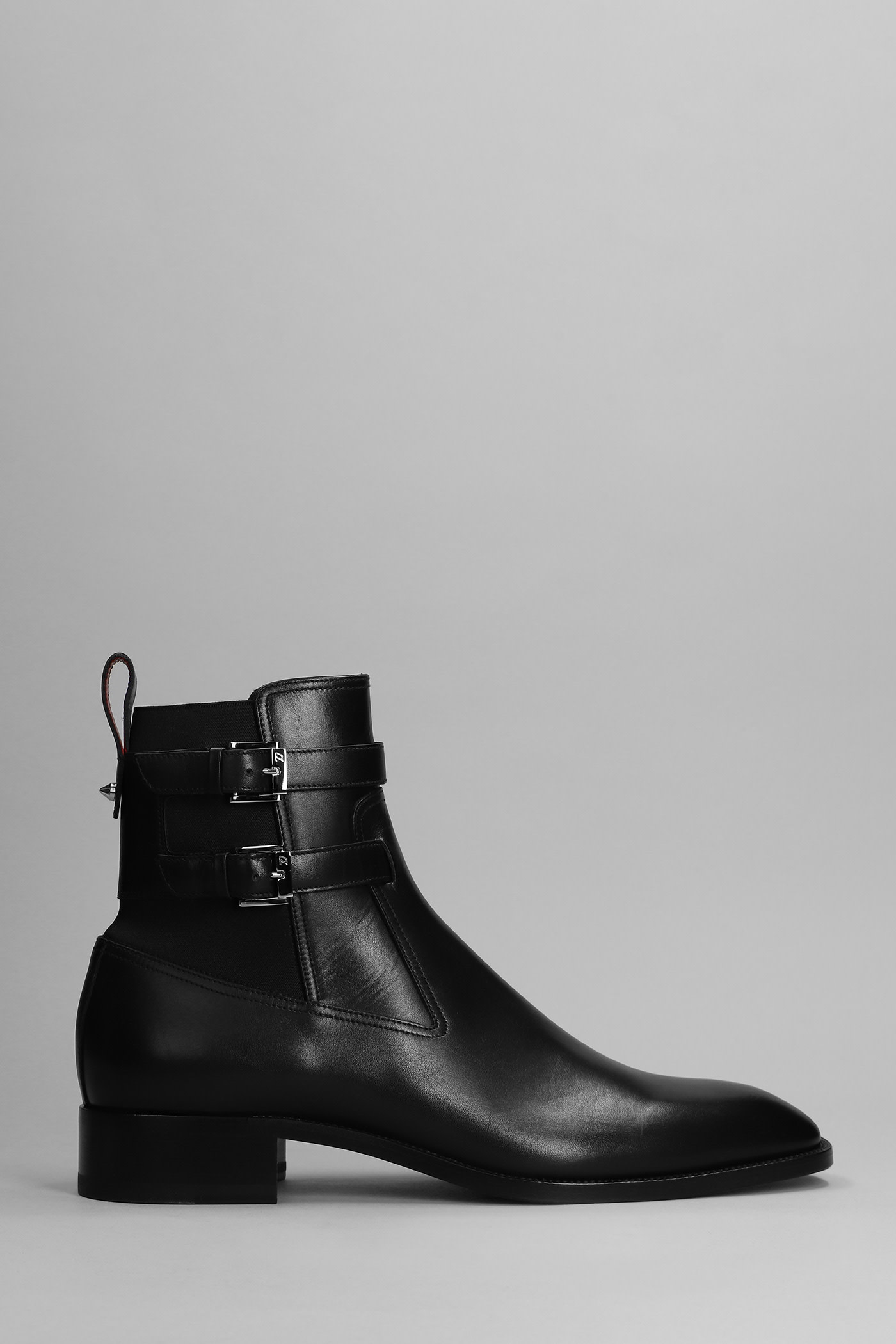 Sahni Horse Flat Ankle Boots In Black Leather