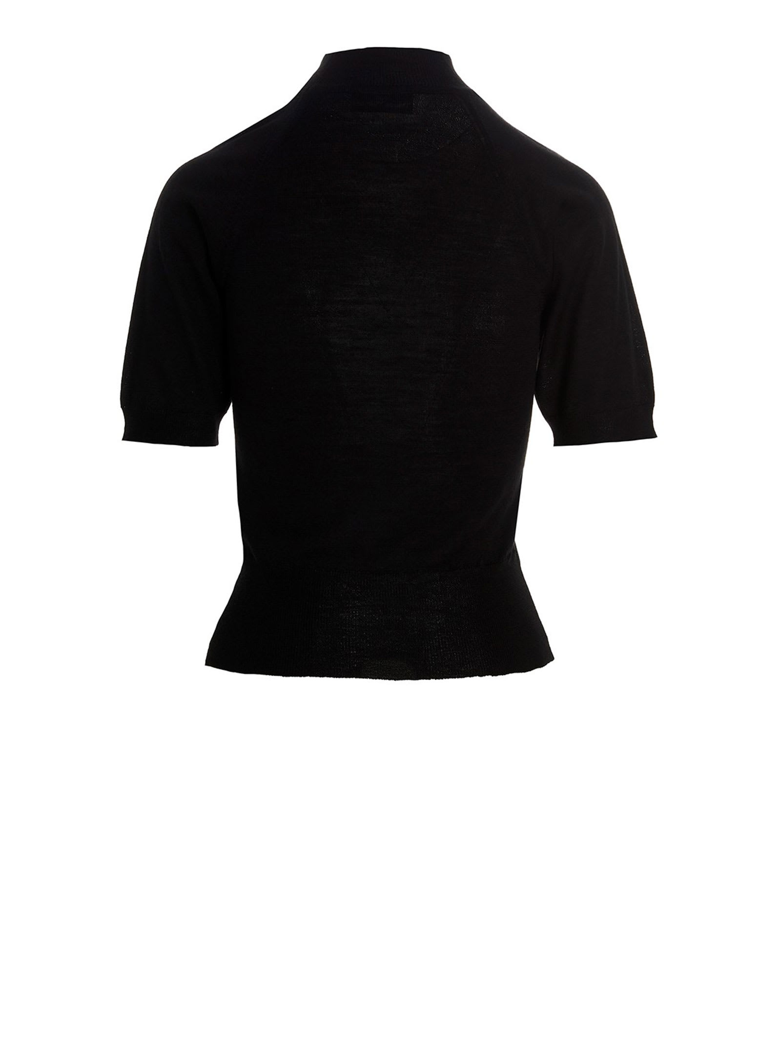 Shop Vivienne Westwood Logo-embroidered Short-sleeve Jumper In Black