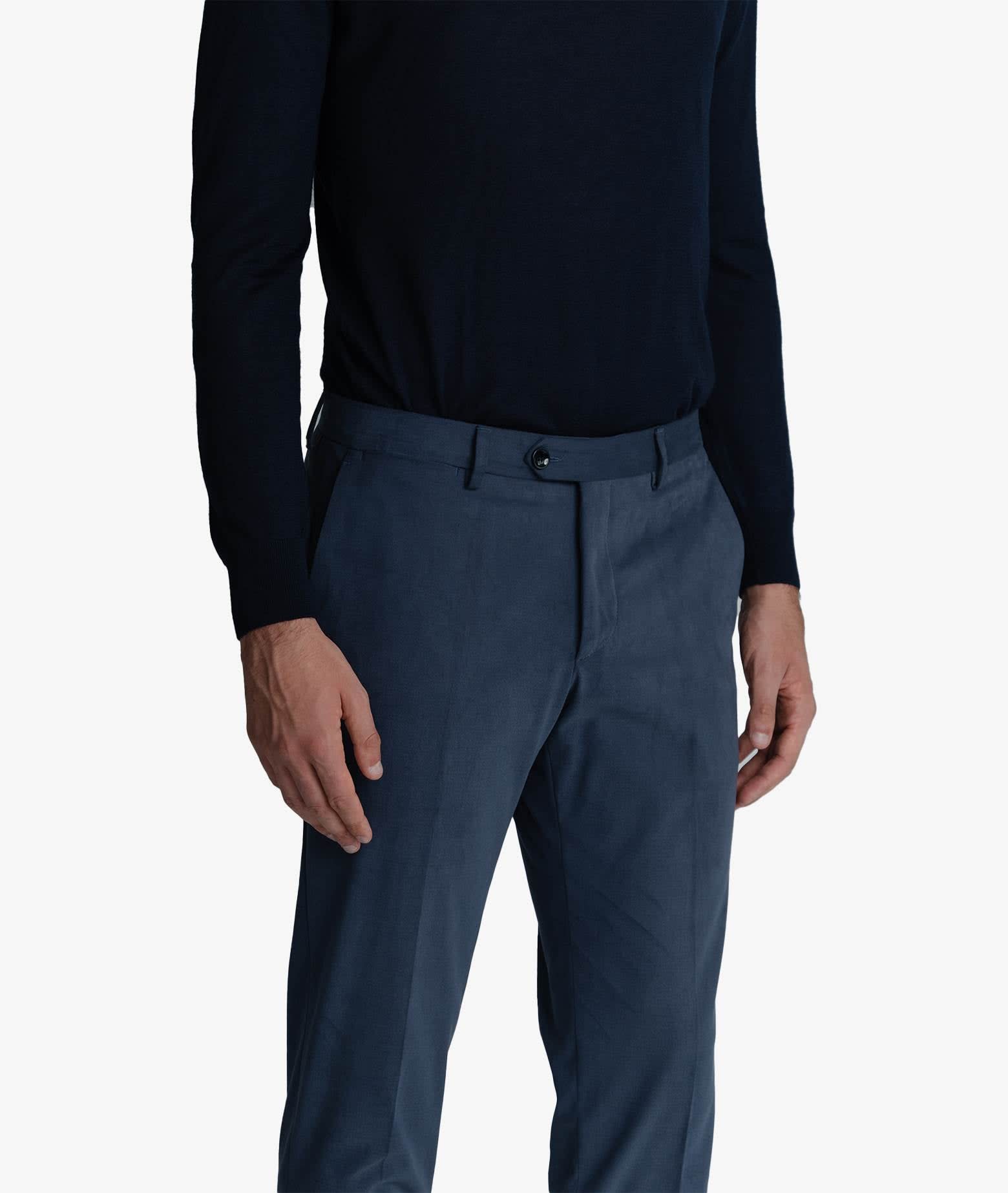 Shop Larusmiani Velvet Trousers Howard Pants In Darkblue