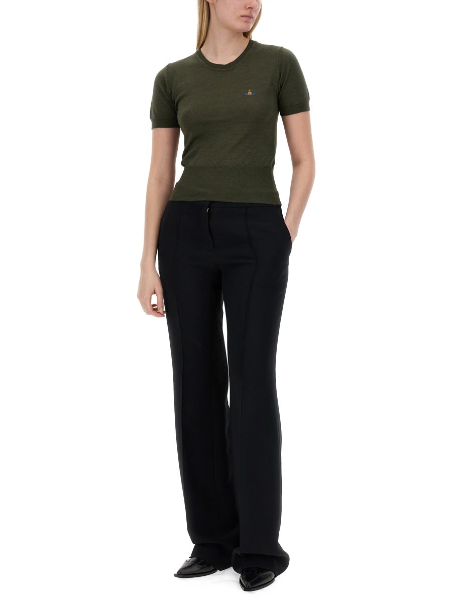 Vivienne Westwood Bea Orb-embroidered T-shirt In Green