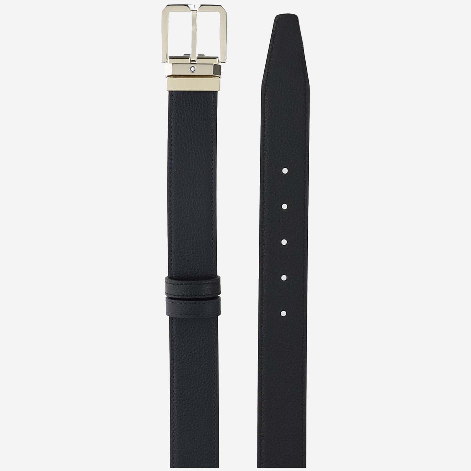 Shop Montblanc Reversible Leather Belt In Blue