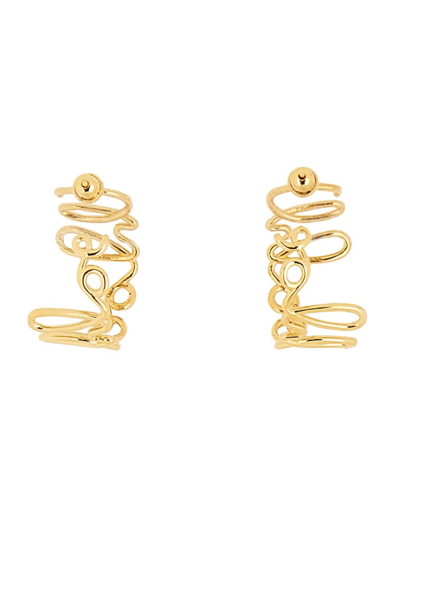 Shop Chloé Logo Earrings In Gold