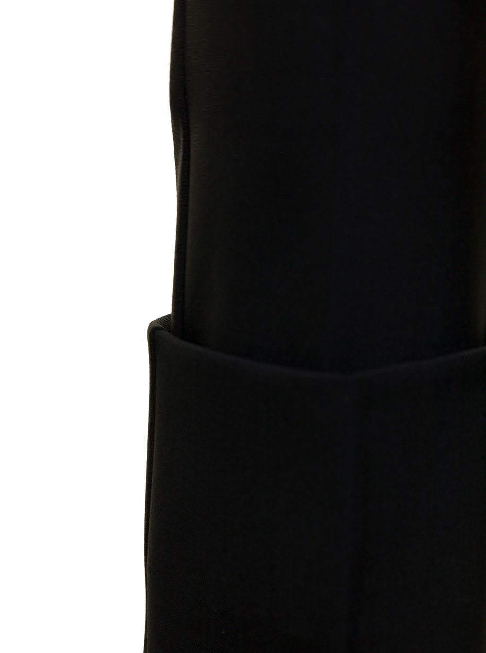 Shop Sportmax Black Slim Pants With Deep Turn-up Detail In Stretch Wool Blend Woman