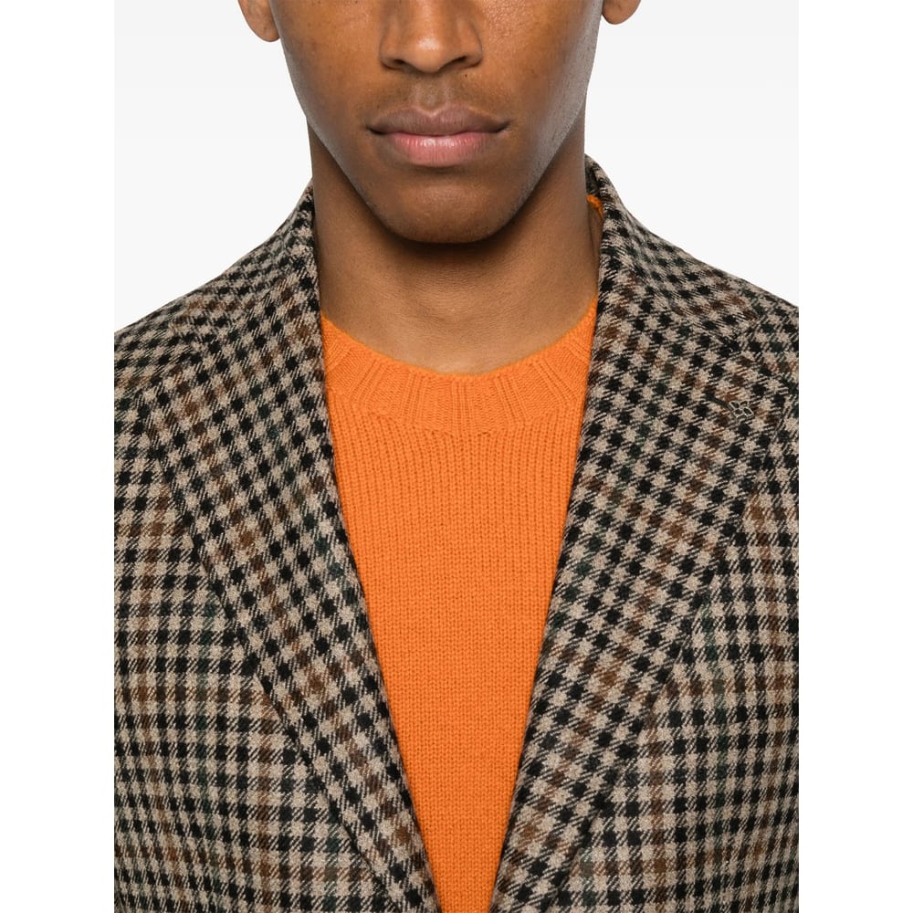 Tagliatore Check Blazer In Brown