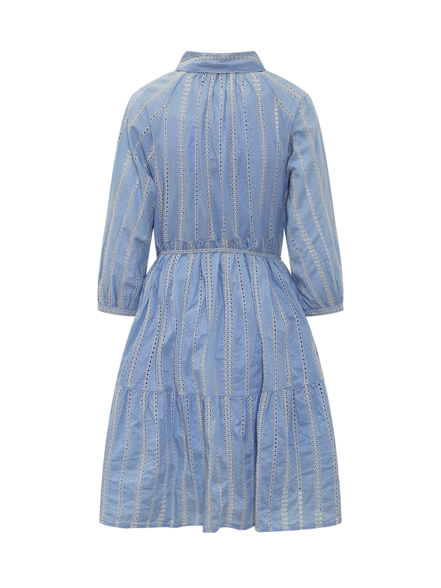 Shop Woolrich Broderie Over Dress In Blue