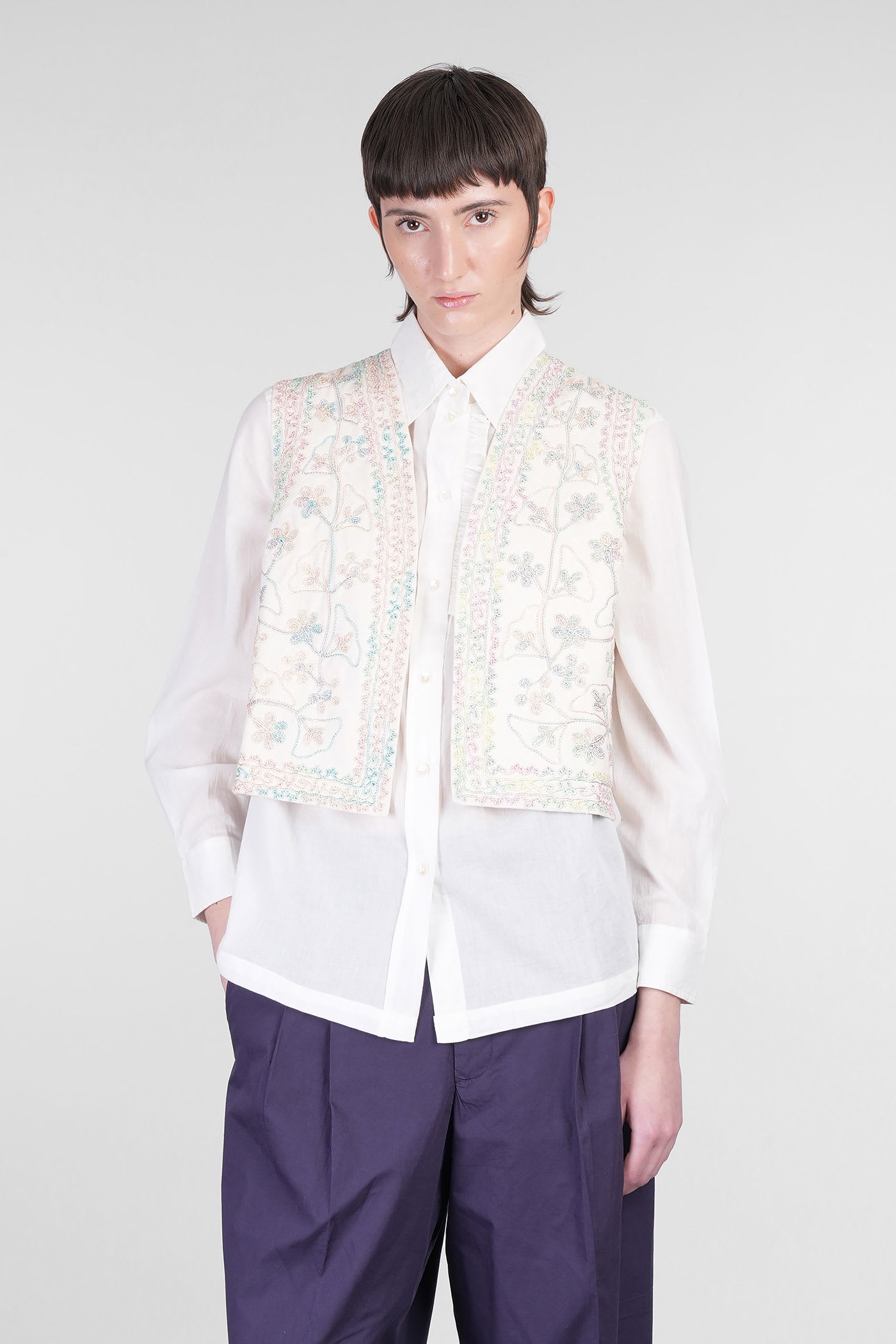 Alex Vest In Beige Cotton