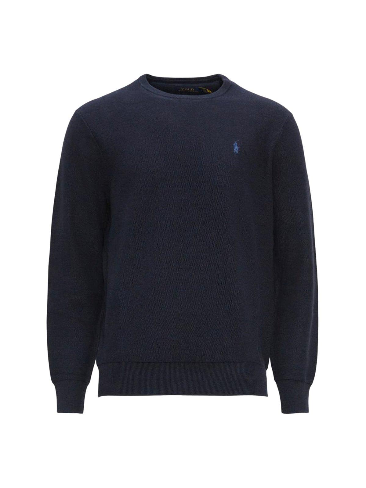 Shop Polo Ralph Lauren Pony Embroidered Crewneck Knitted Jumper